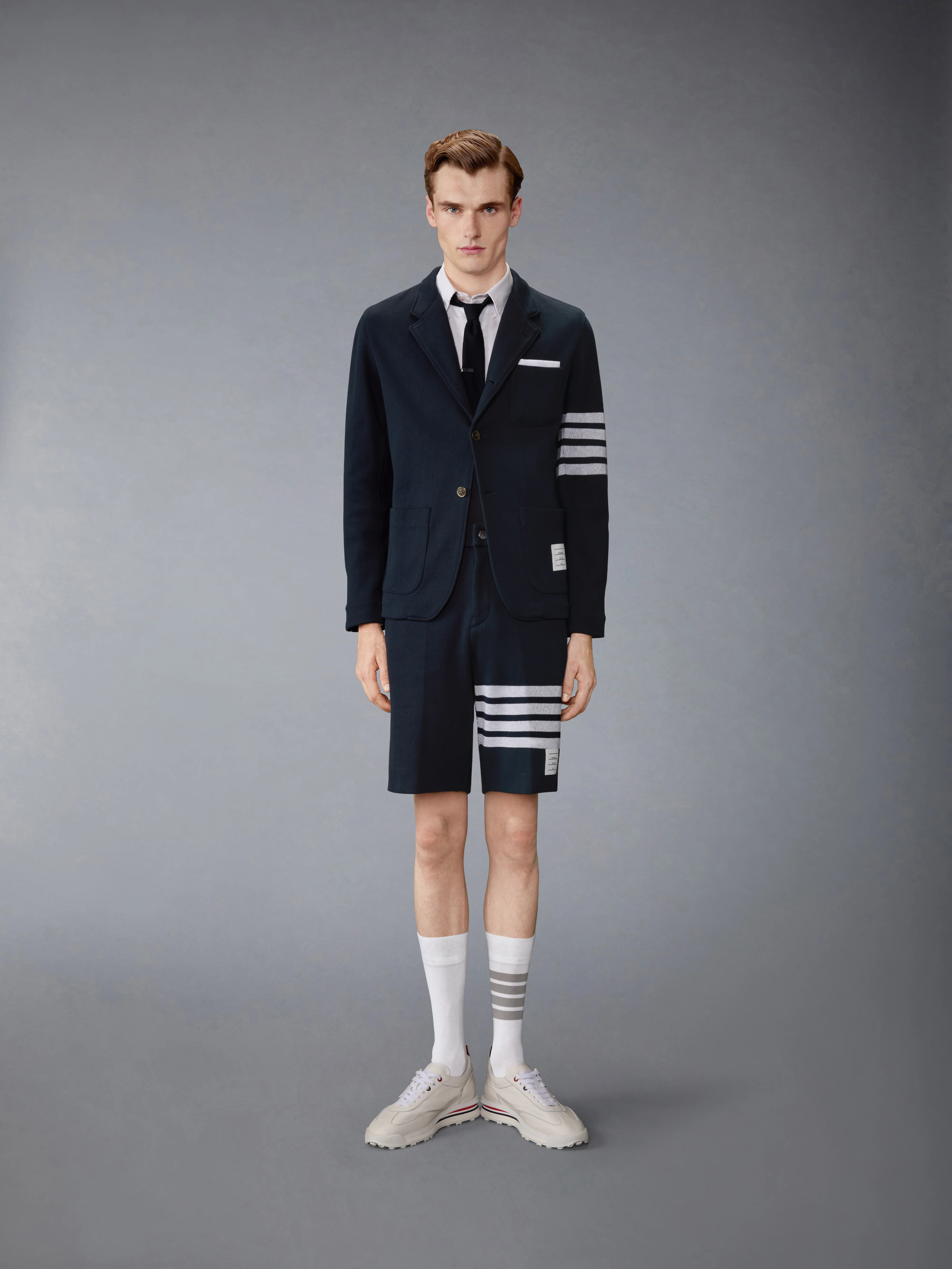 DOUBLE FACE KNIT 4-BAR BERMUDA SHORTS - Image 3