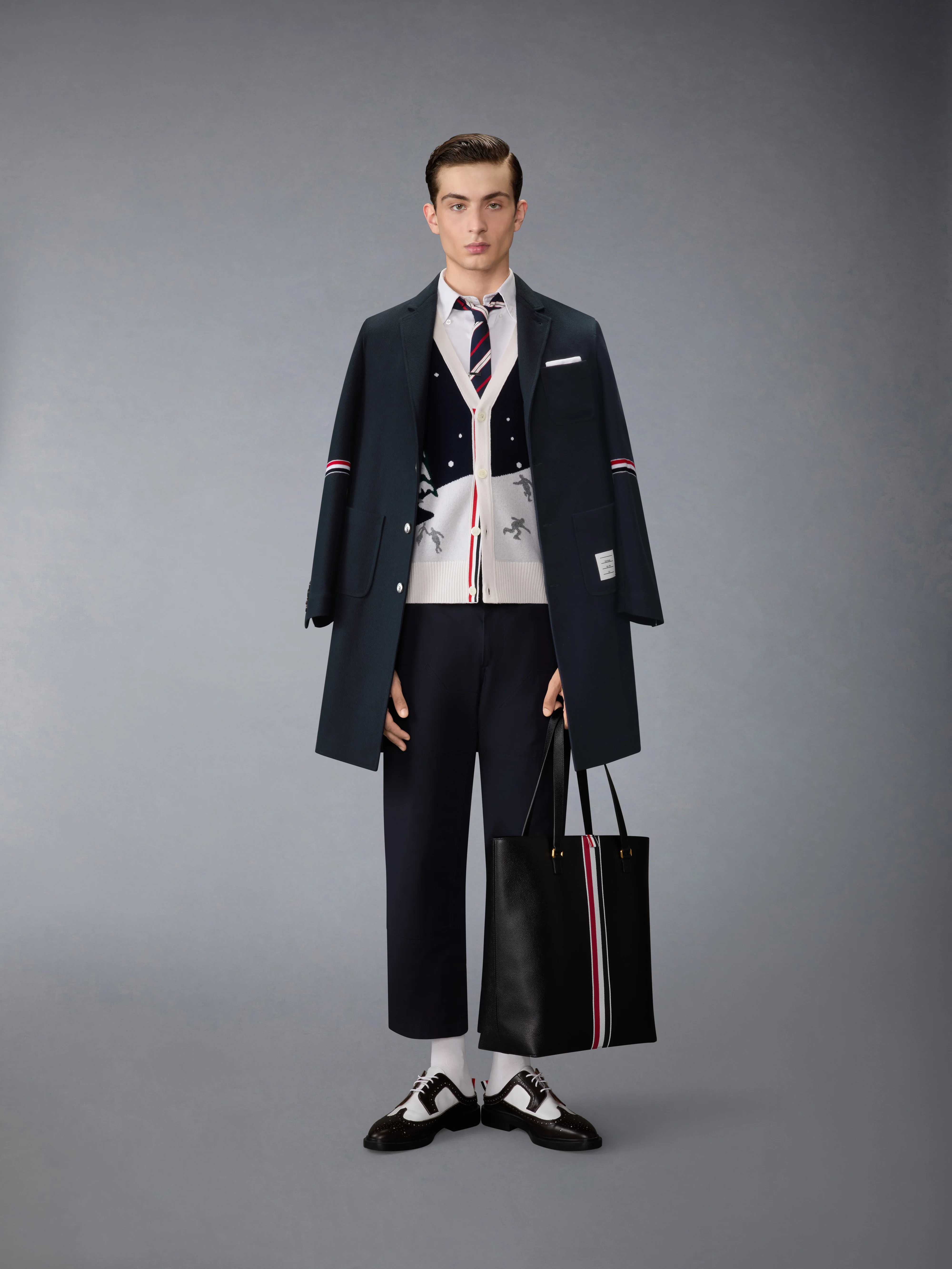 DOUBLE FACE TECH TWILL 4-BAR SACK OVERCOAT - Image 4