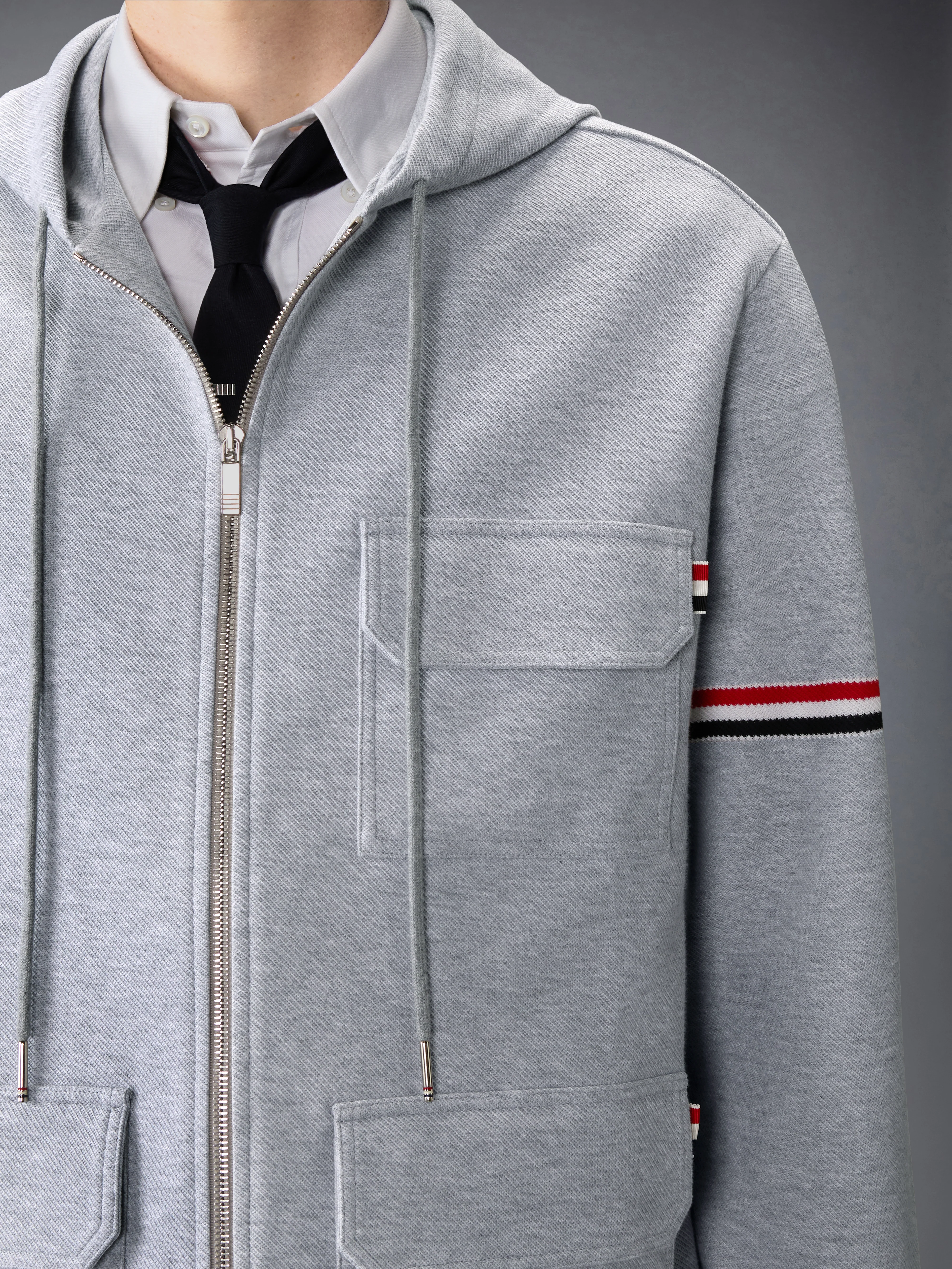 DOUBLE FACE TECH TWILL OVERSIZED ARMBAND PARKA - Image 6