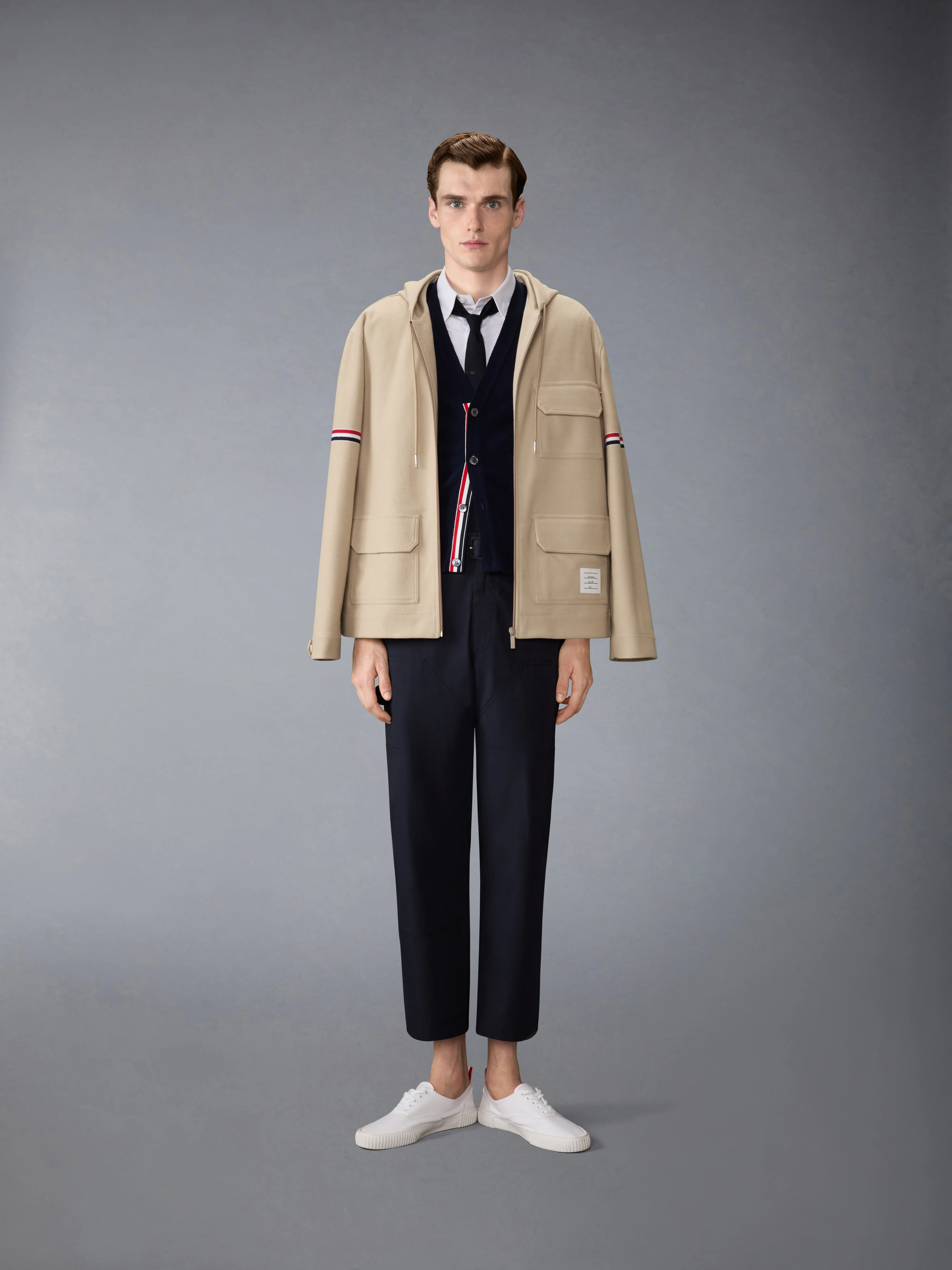 DOUBLE FACE TECH TWILL OVERSIZED ARMBAND PARKA - Image 4