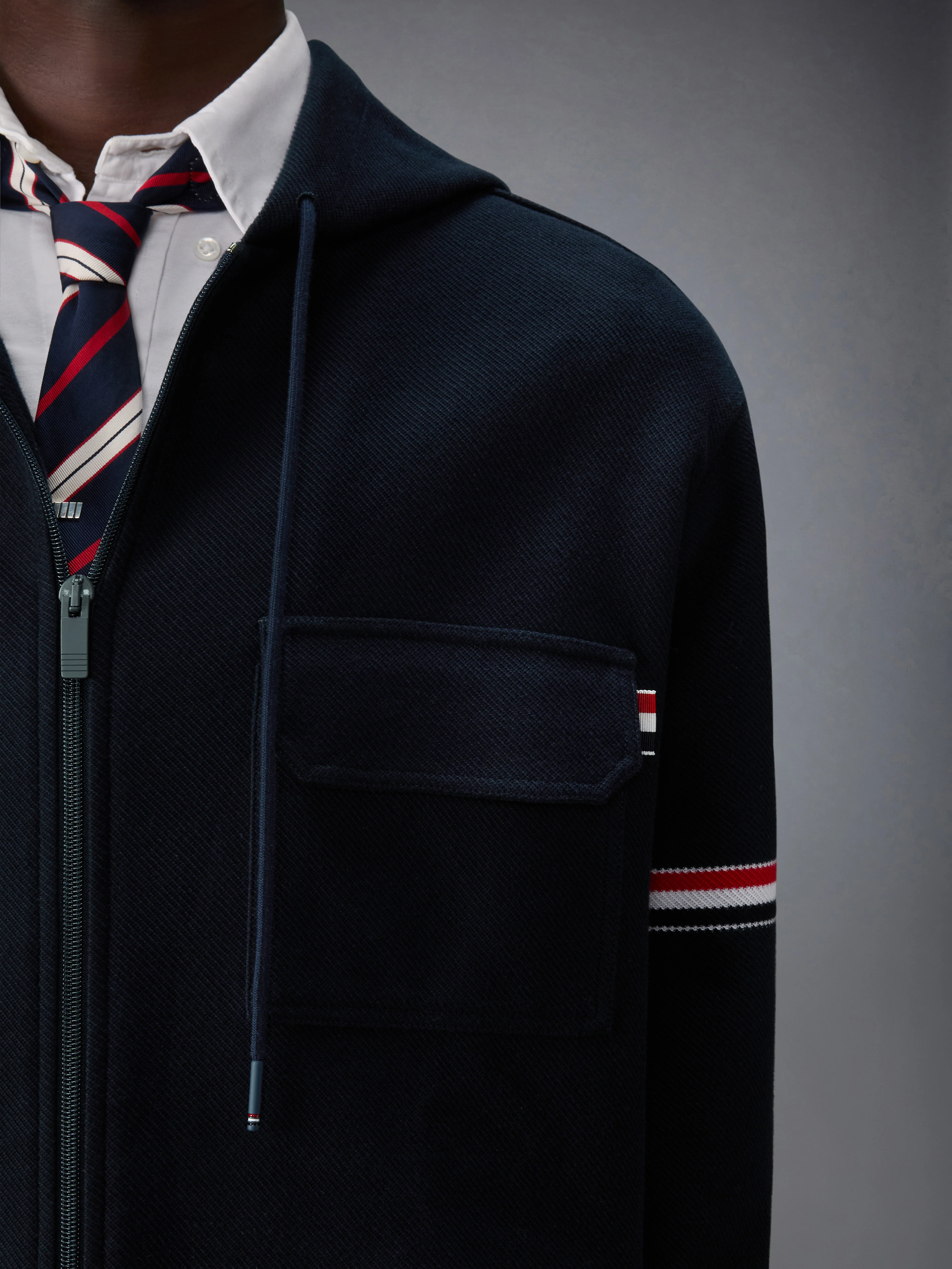 DOUBLE FACE TECH TWILL OVERSIZED ARMBAND PARKA - Image 5