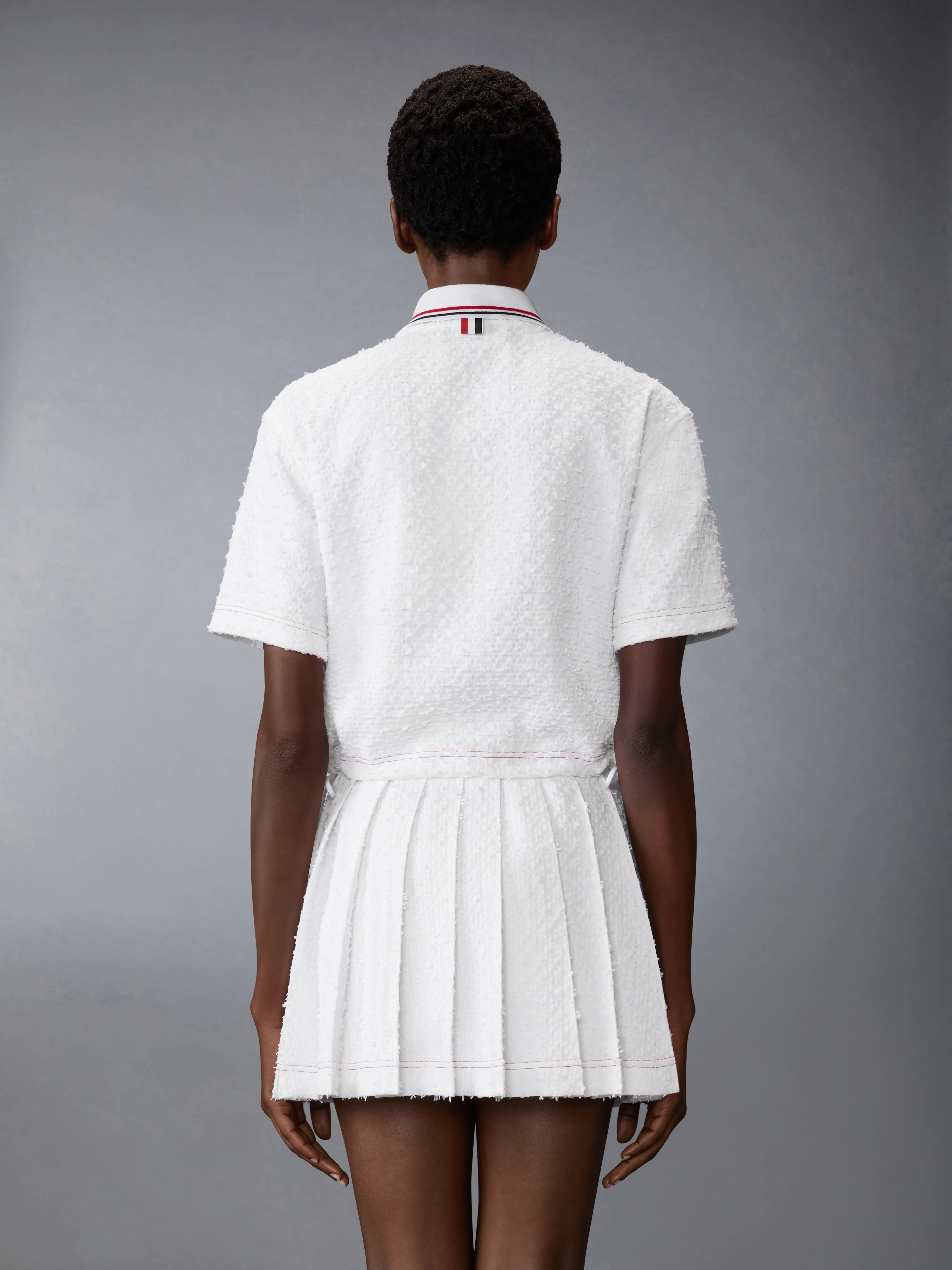 EYELASH RIBBON TWEED DRAWSTRING HEM POLO - Image 2