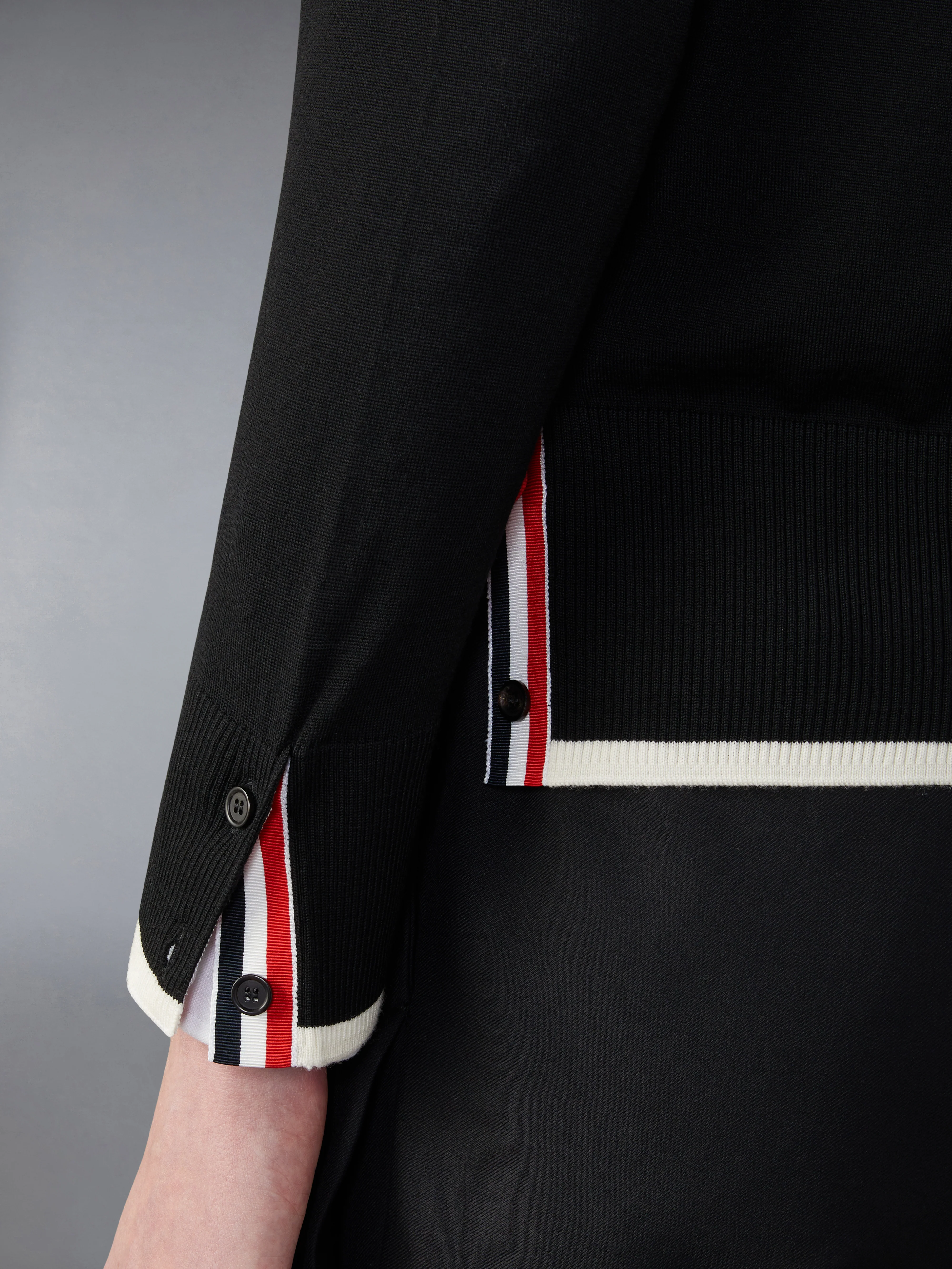 FINE MERINO WOOL 4-BAR RELAXED FIT CARDIGAN - Image 6