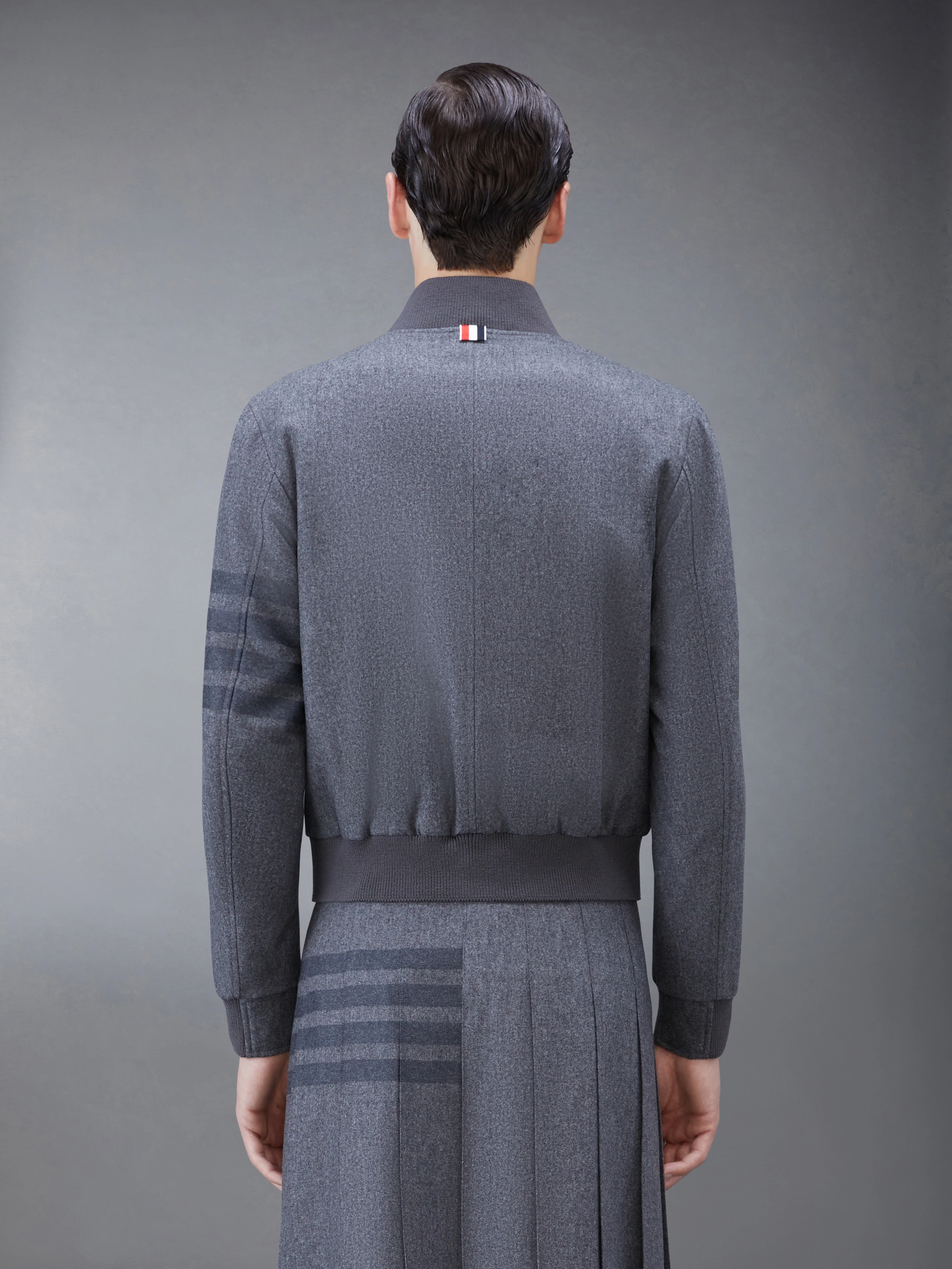 FLANNEL 4-BAR KNIT RIB BLOUSON JACKET - Image 2