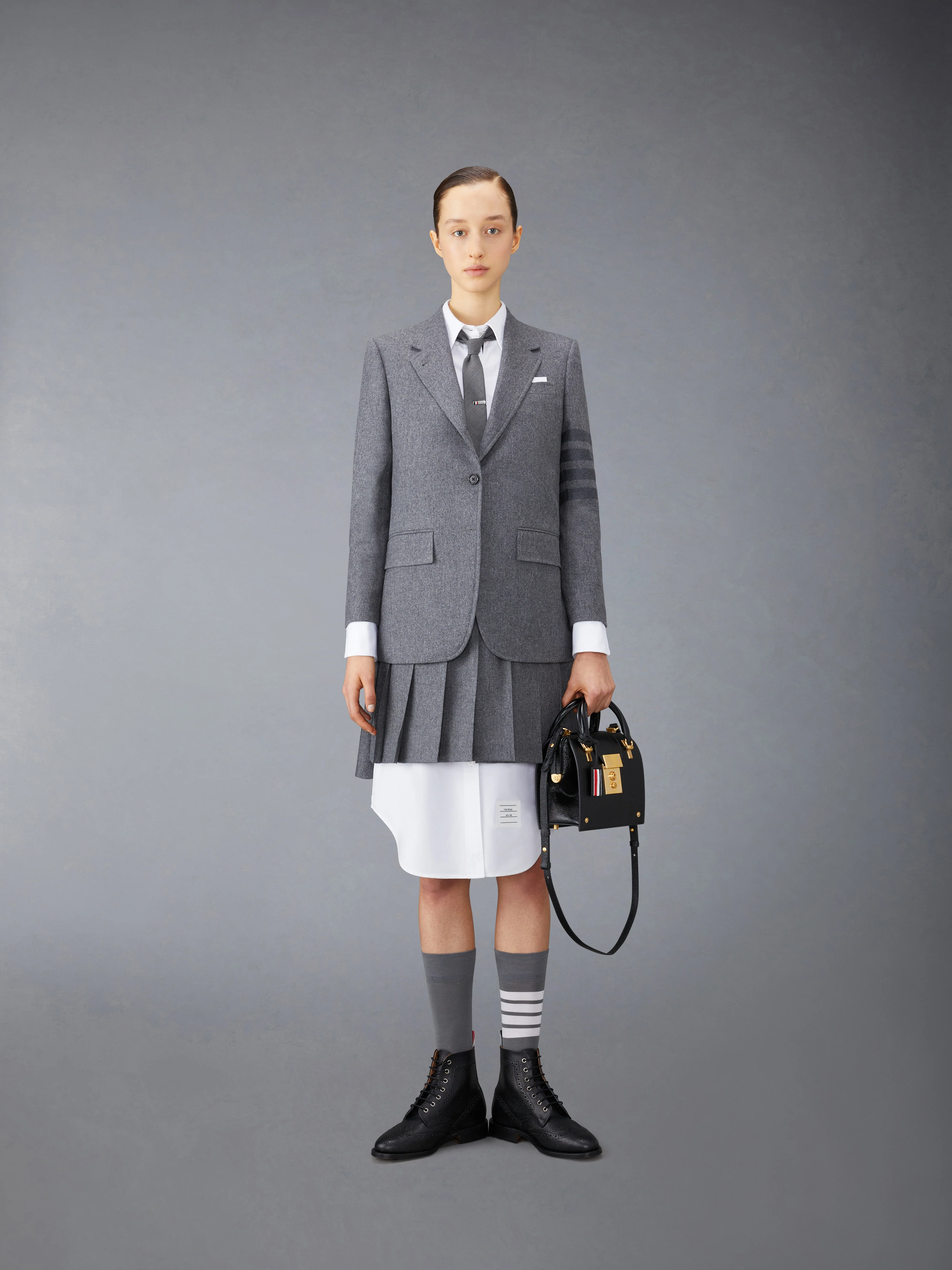 FLANNEL 4-BAR MINI PLEATED SKIRT - Image 4