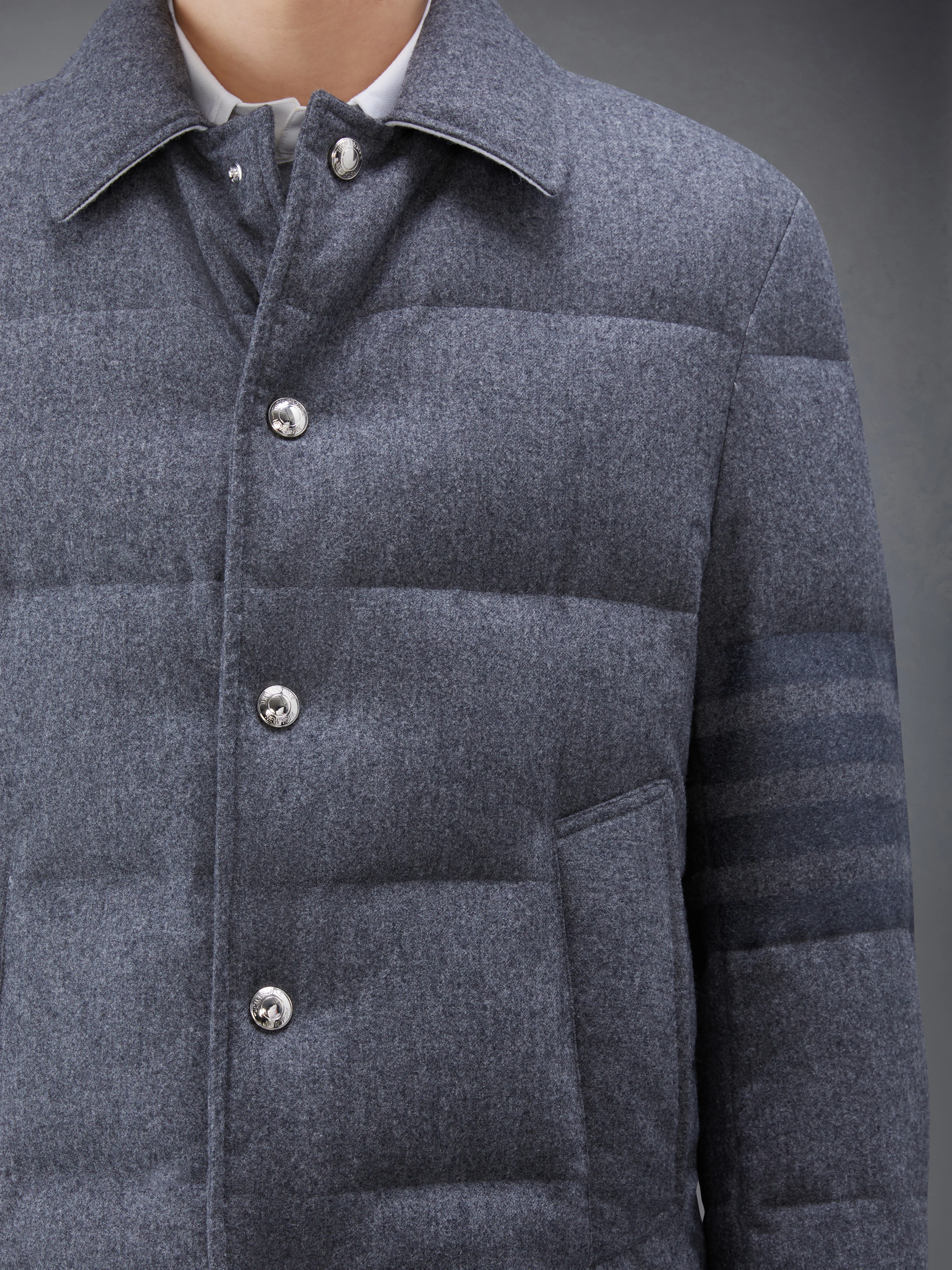 FLANNEL DOWN FILLED 4-BAR OVERCOAT - Image 7