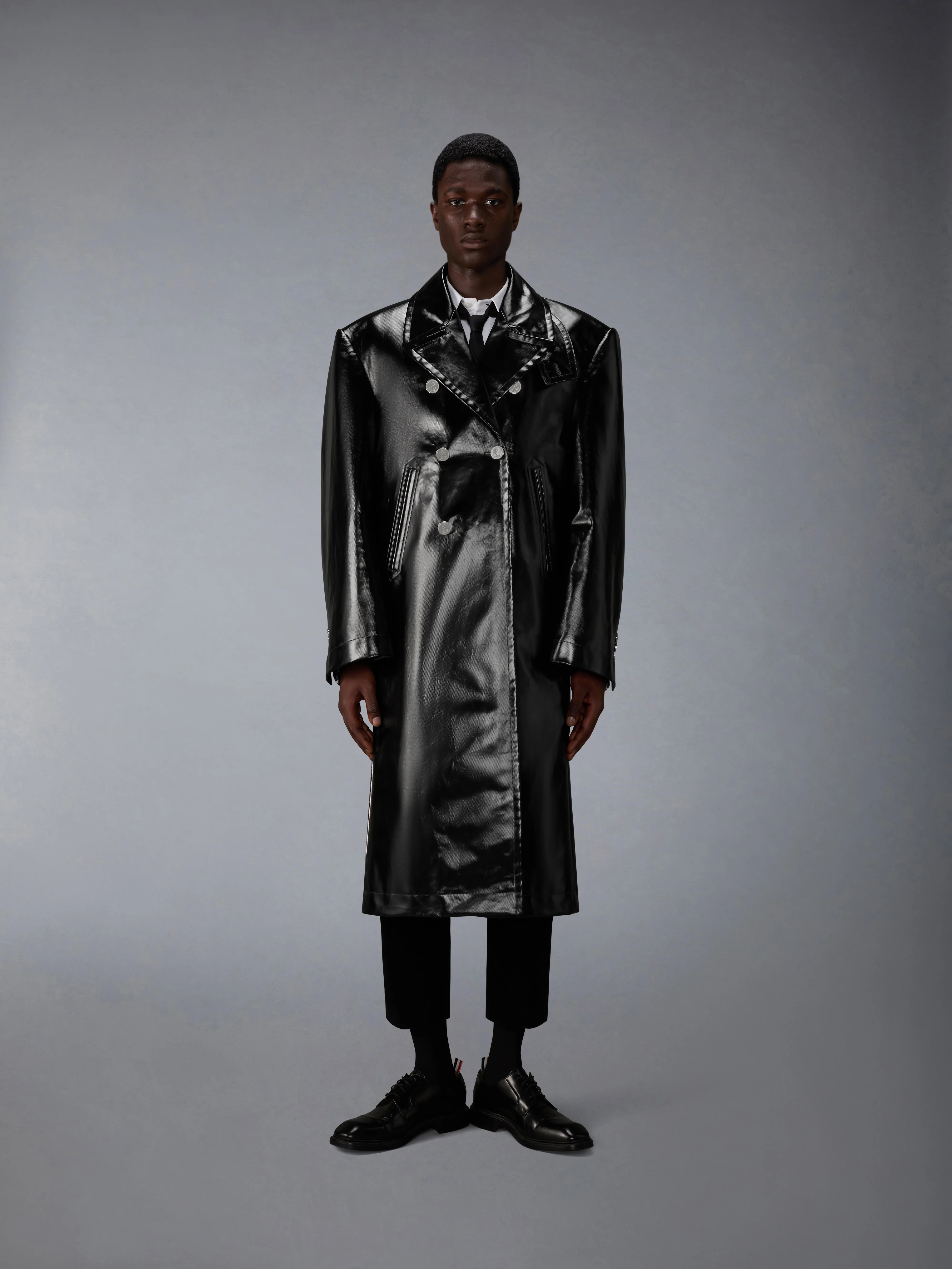 GABARDINE SLICKER OVERSIZED PEACOAT - Image 2
