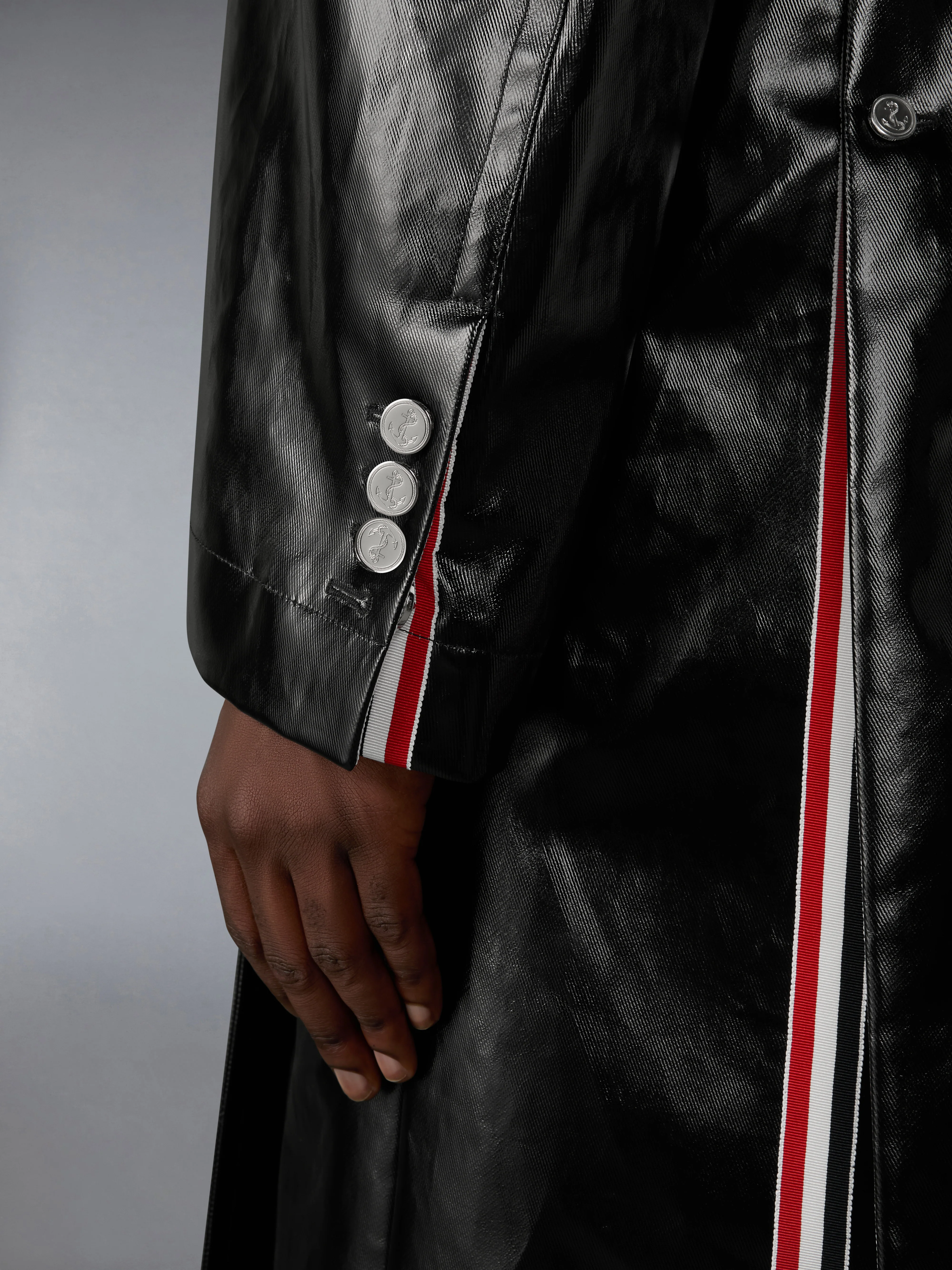 GABARDINE SLICKER OVERSIZED PEACOAT - Image 7