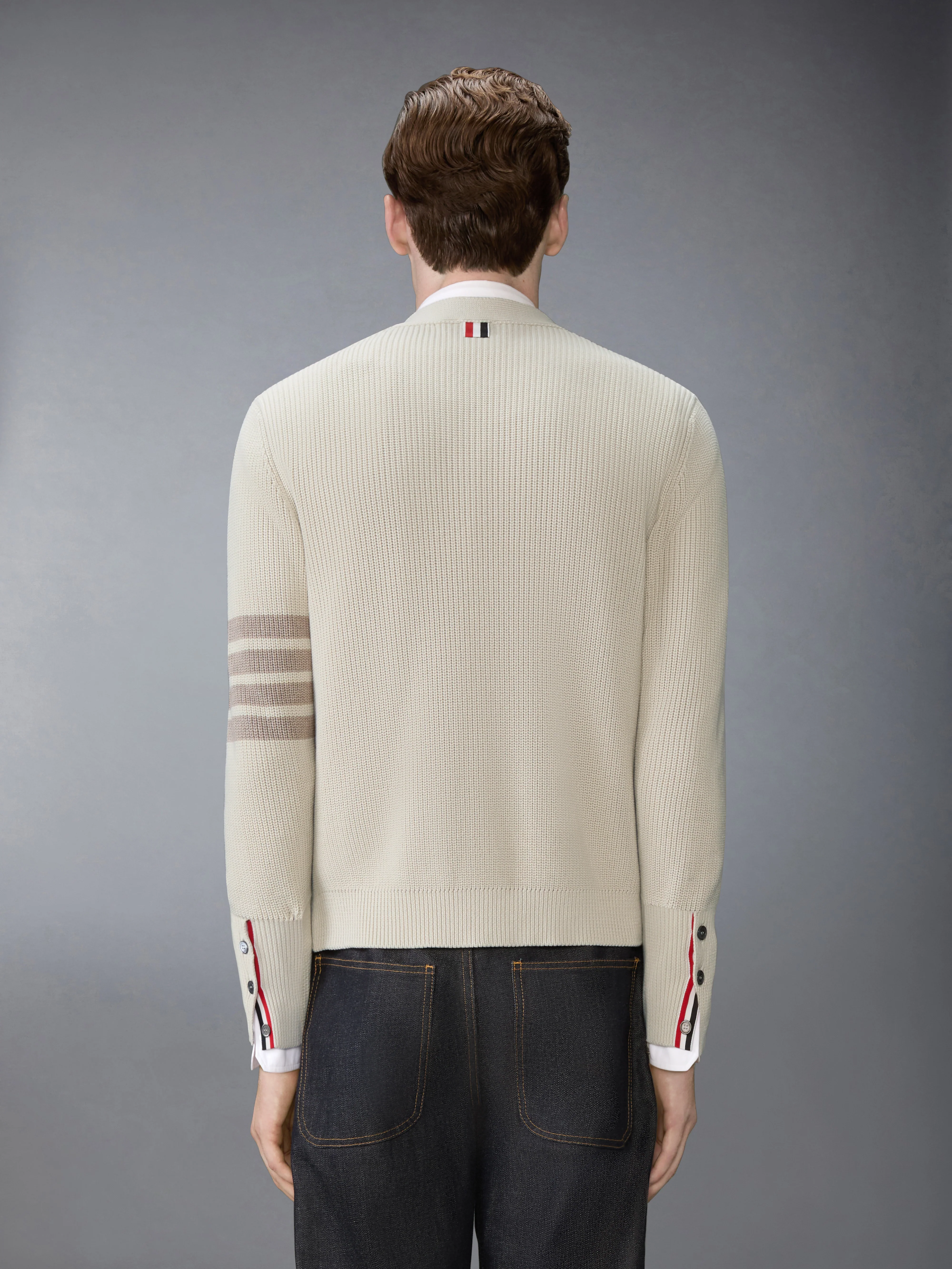 GARMENT DYED 4-BAR CARDIGAN - Image 2