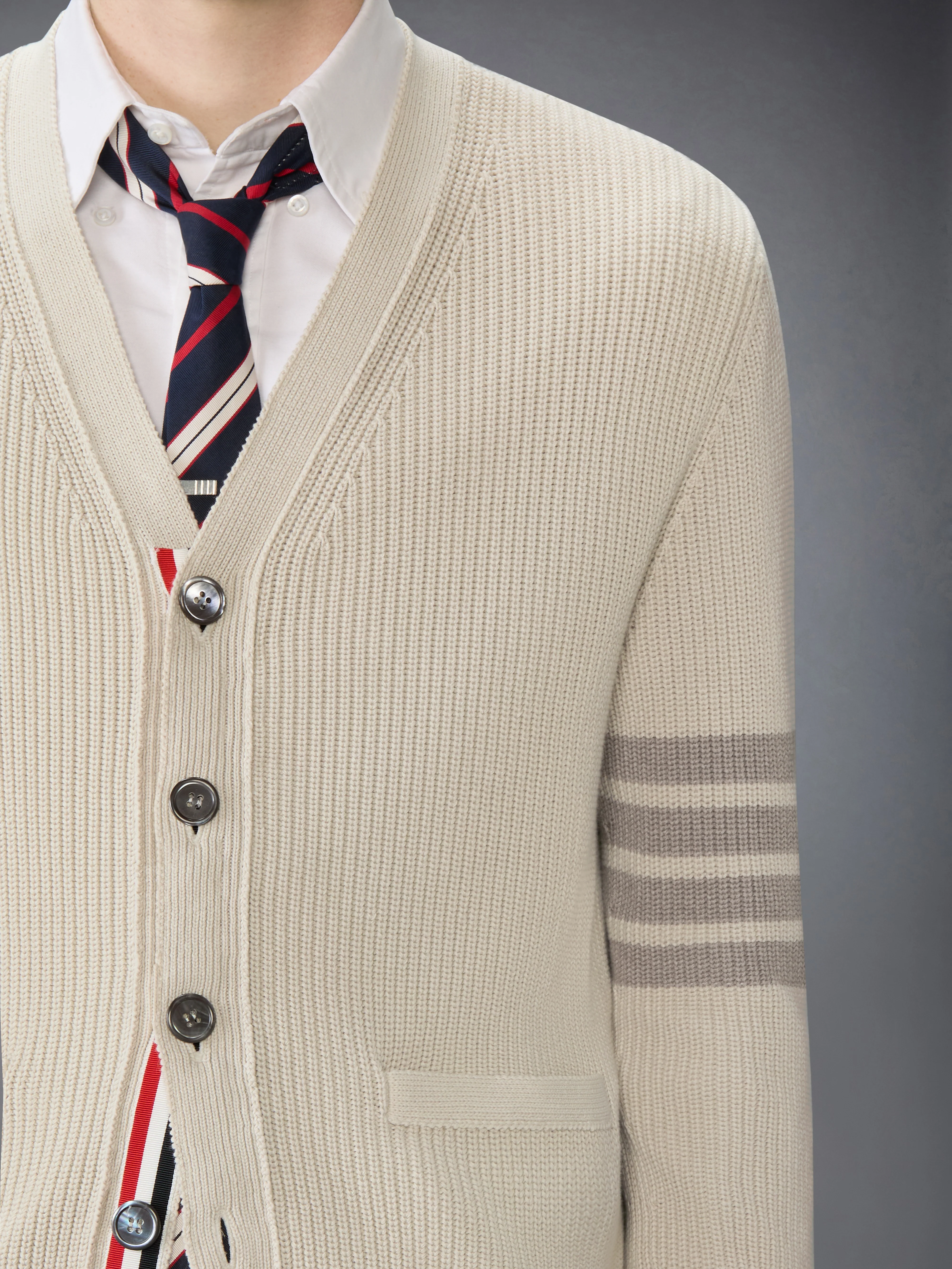 GARMENT DYED 4-BAR CARDIGAN - Image 5