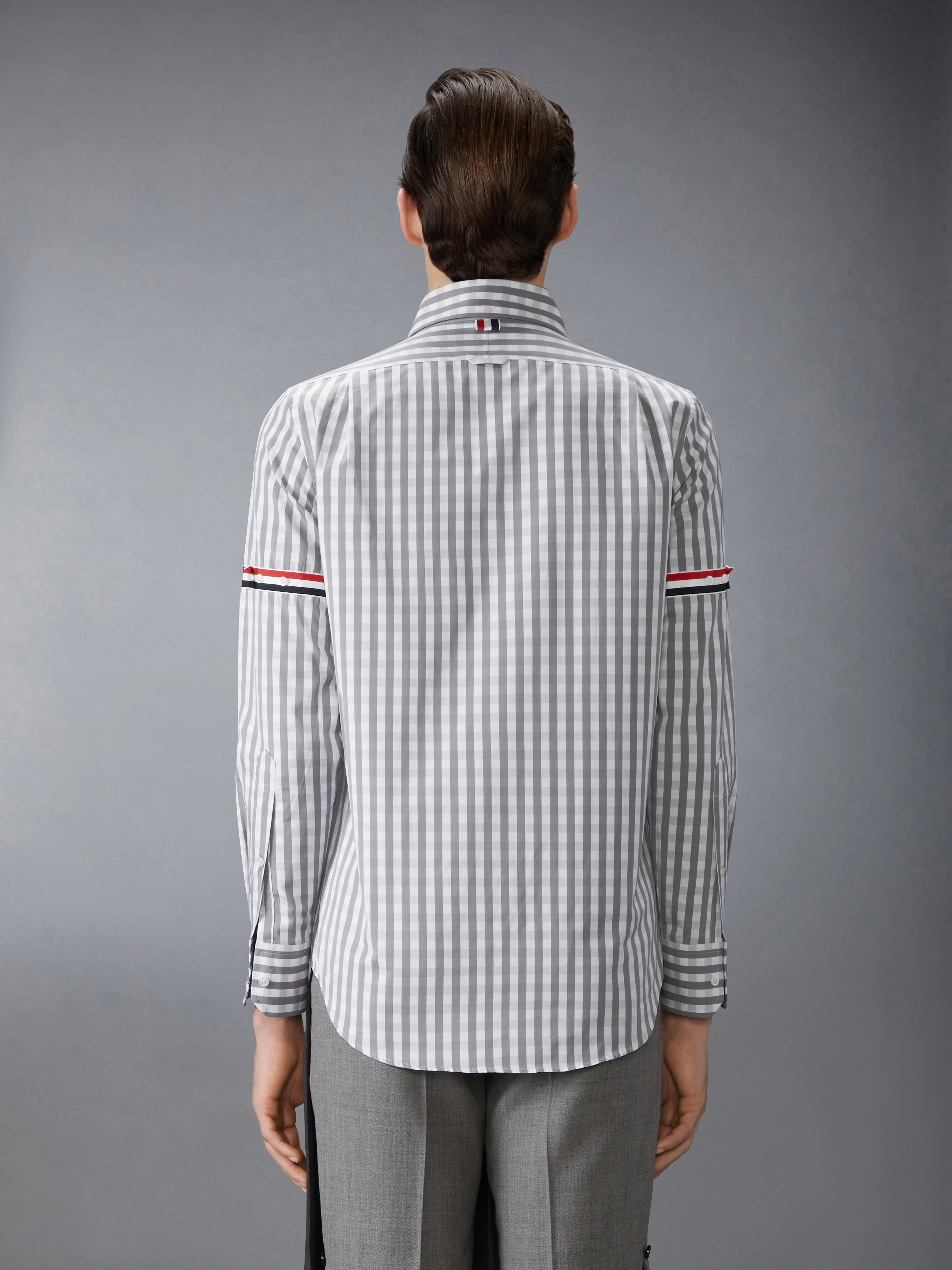 GINGHAM CHECK POPLIN ARMBAND SHIRT - Image 3