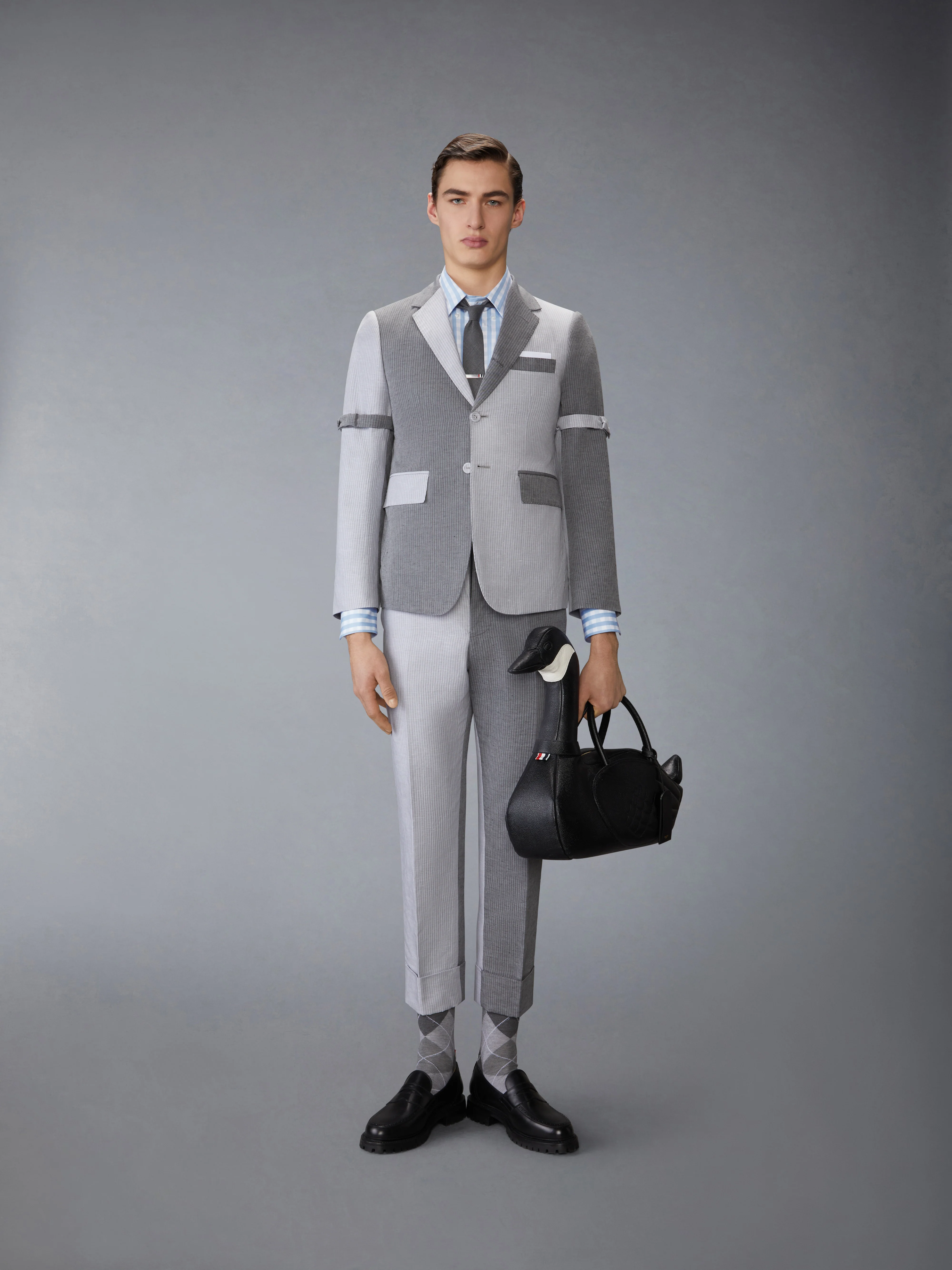 GINGHAM CHECK POPLIN ARMBAND SHIRT - Image 4