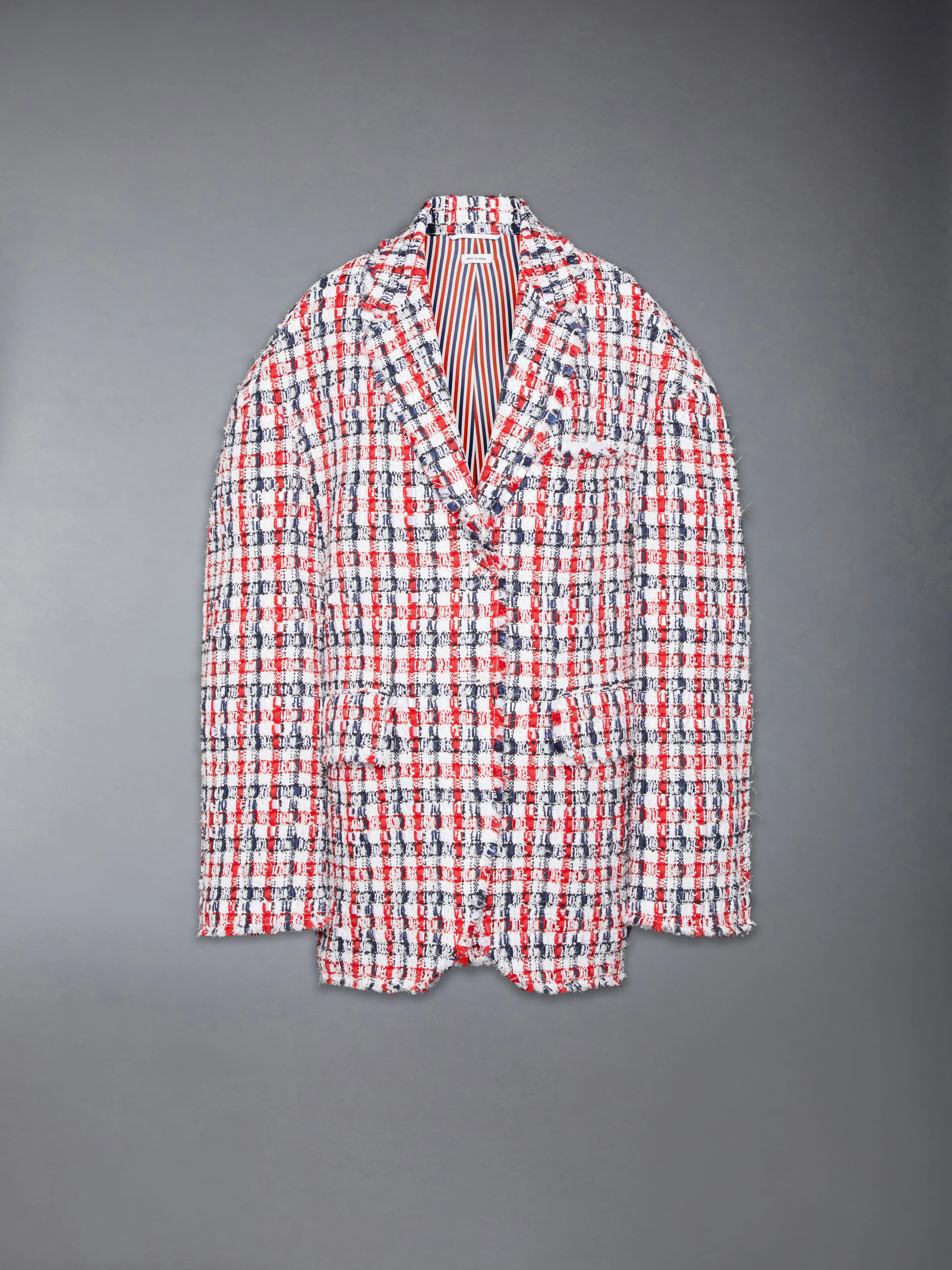 GINGHAM SATIN RIBBON TWEED COCOON SPORTCOAT - Image 7