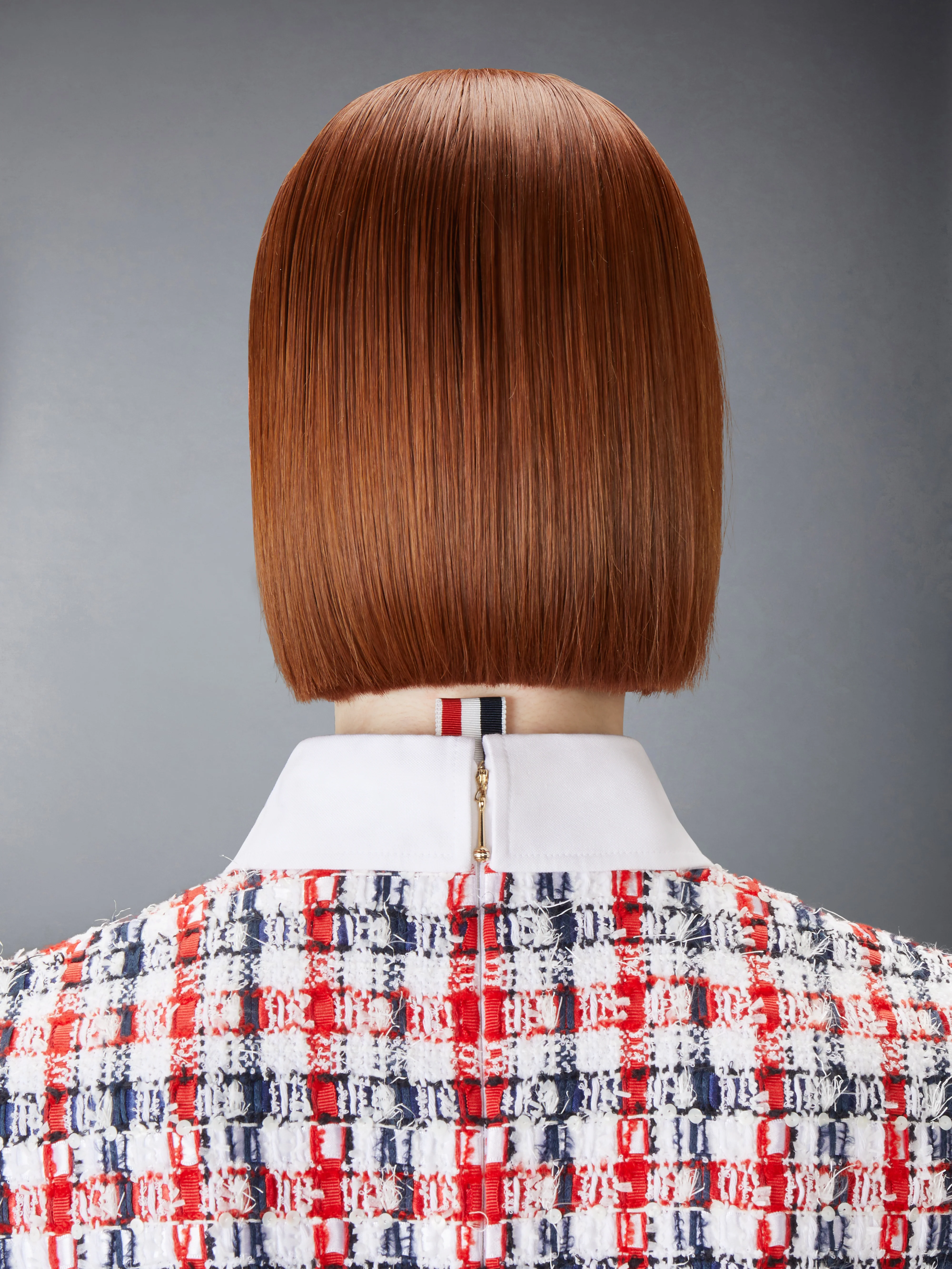 GINGHAM SATIN RIBBON TWEED SHIFT DRESS - Image 6