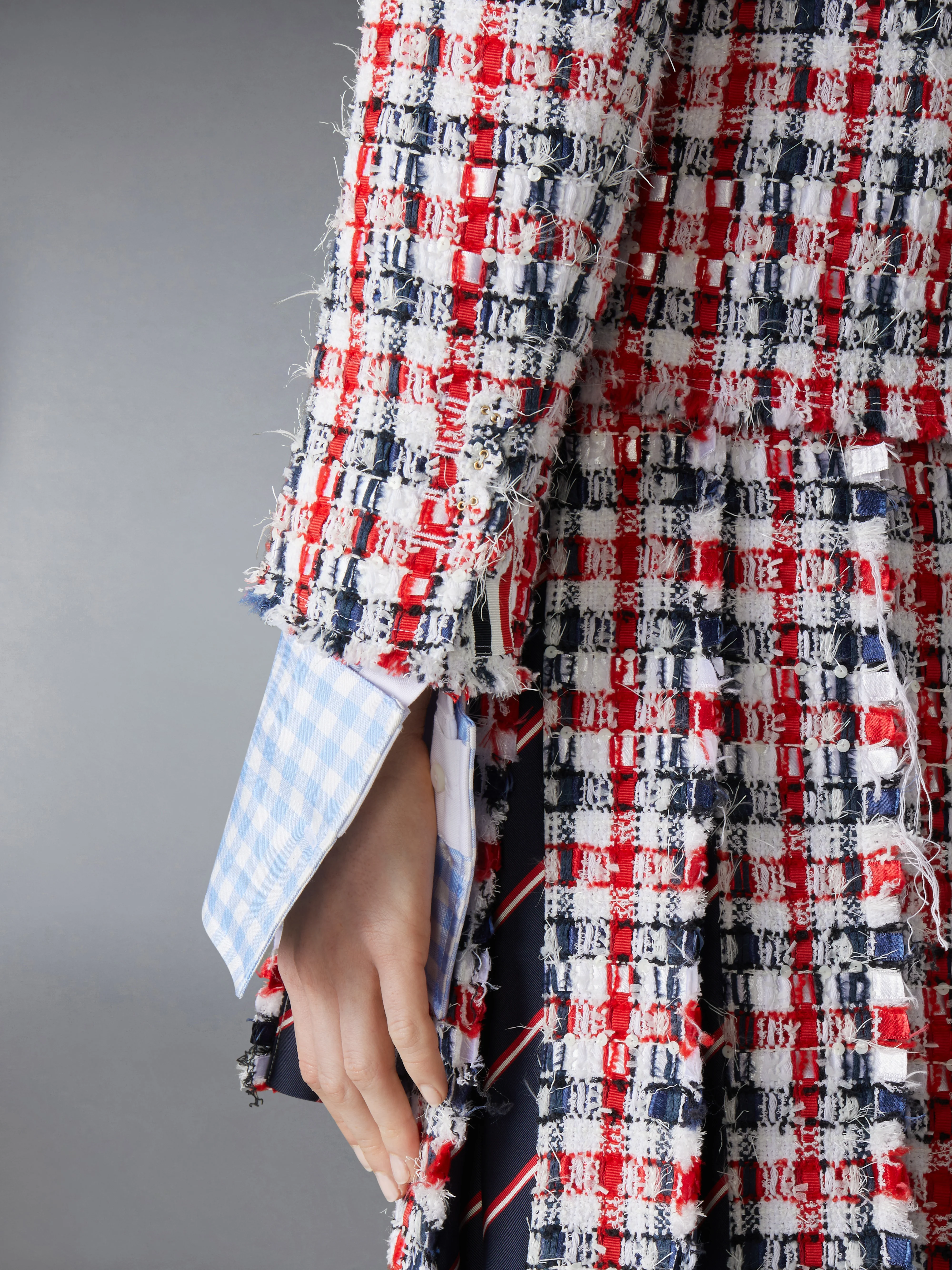 GINGHAM SATIN RIBBON TWEED SPORTCOAT - Image 5