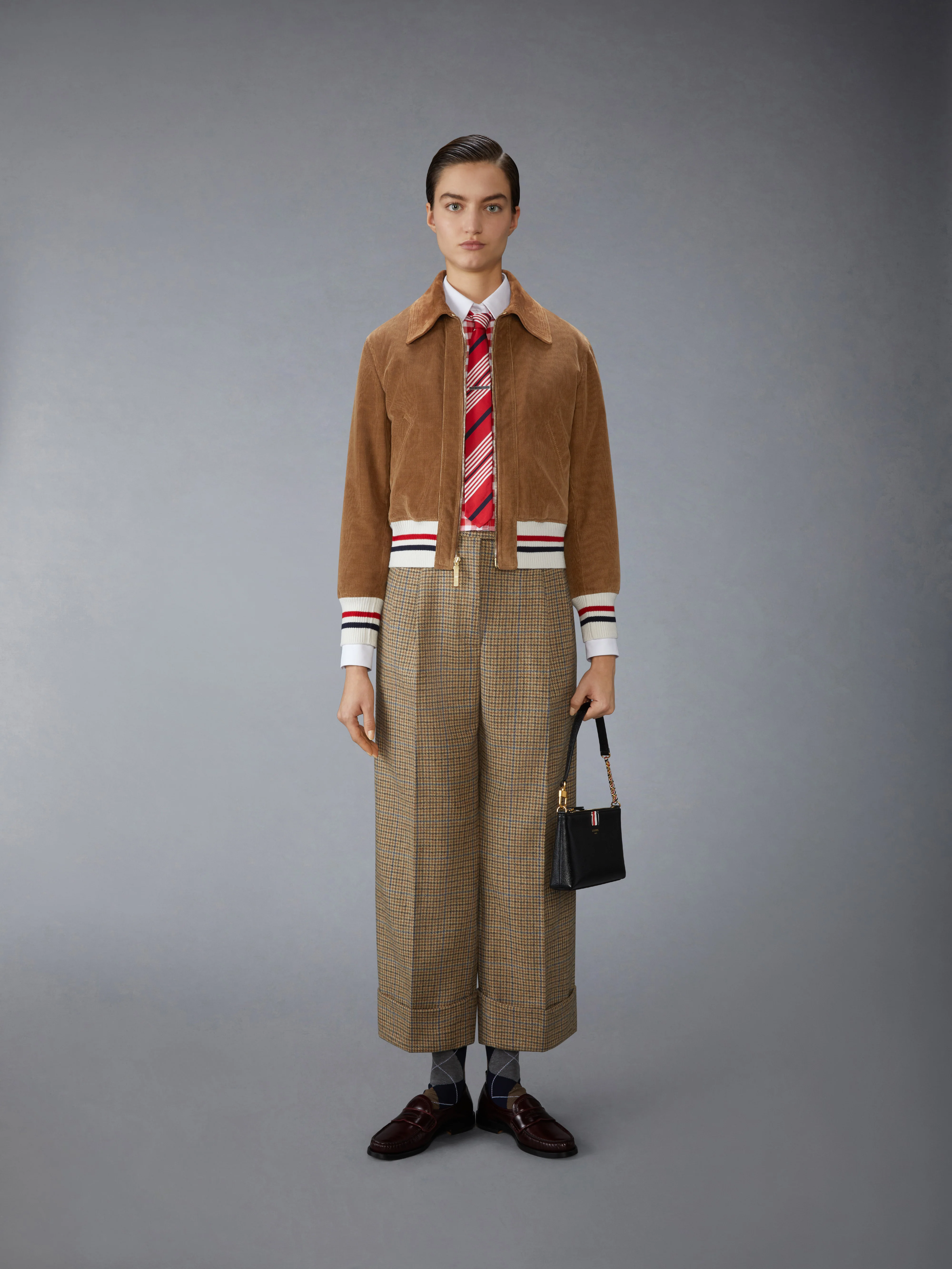 GUNCLUB CHECK CHEVIOT TWEED DOUBLE PLEAT TROUSER - Image 3