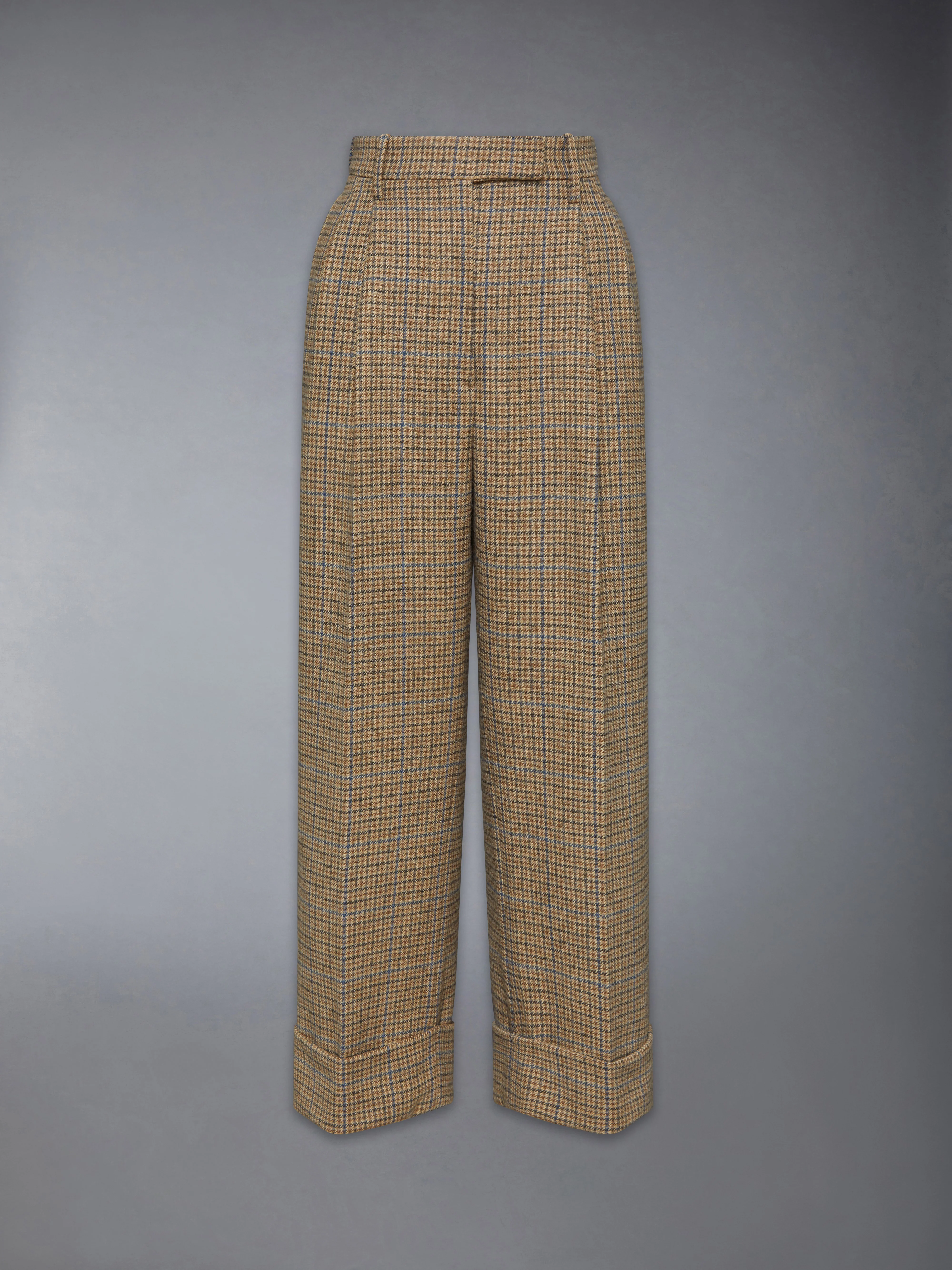 GUNCLUB CHECK CHEVIOT TWEED DOUBLE PLEAT TROUSER - Image 5
