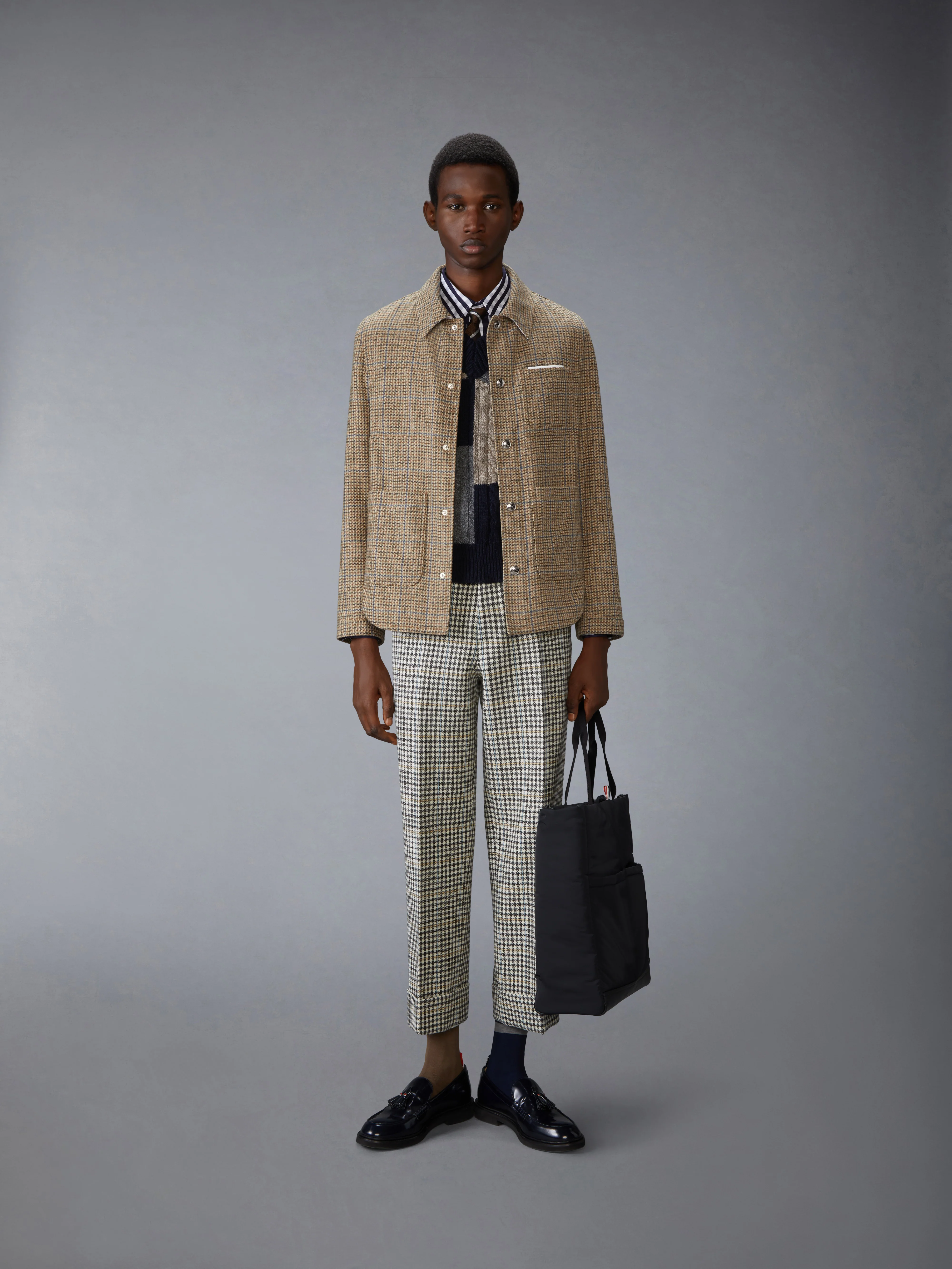 GUNCLUB CHECK CHEVIOT TWEED UTILITY JACKET - Image 3