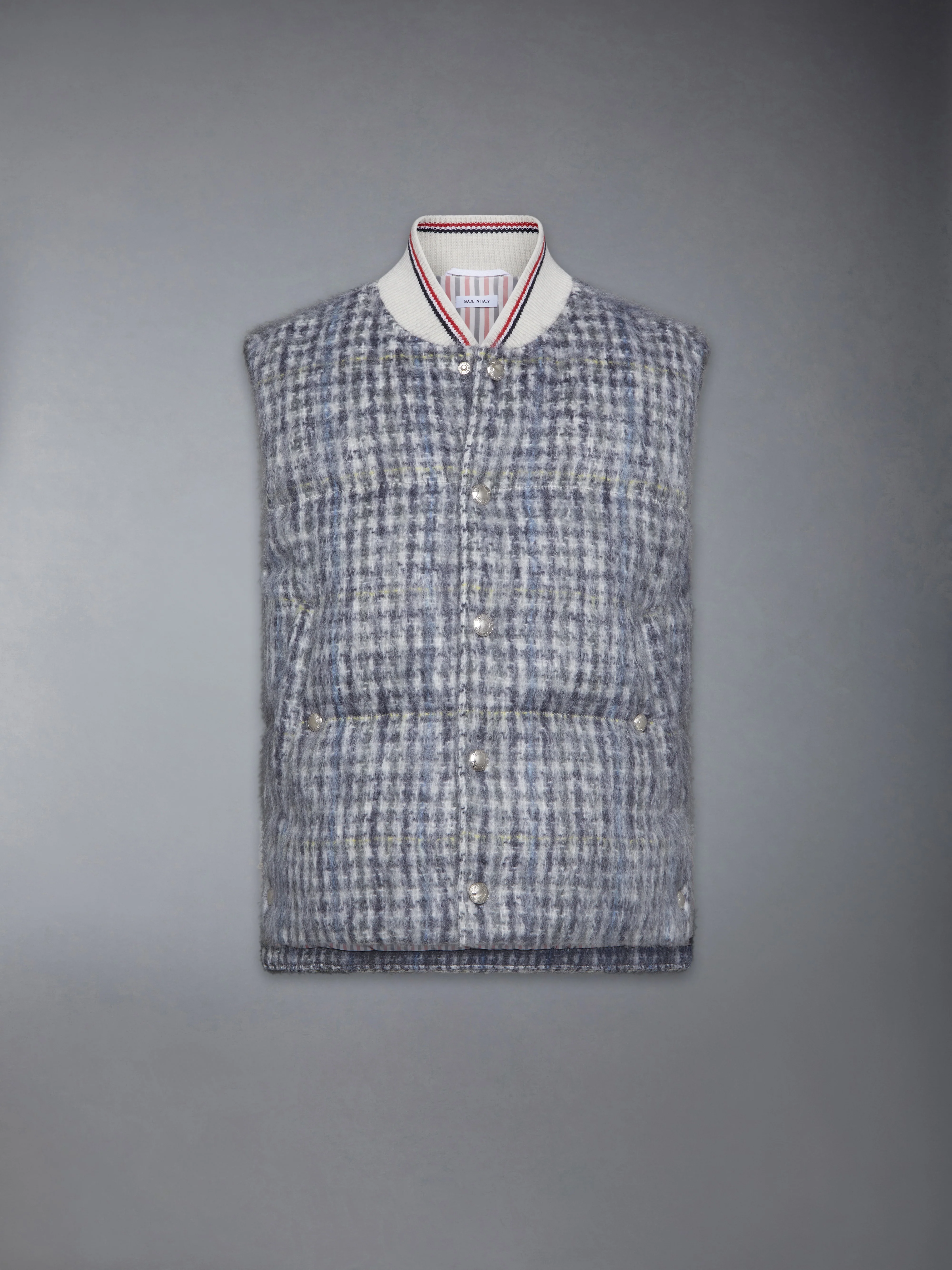 GUNCLUB CHECK HAIRY MOHAIR DOWN FILLED VEST - Image 6
