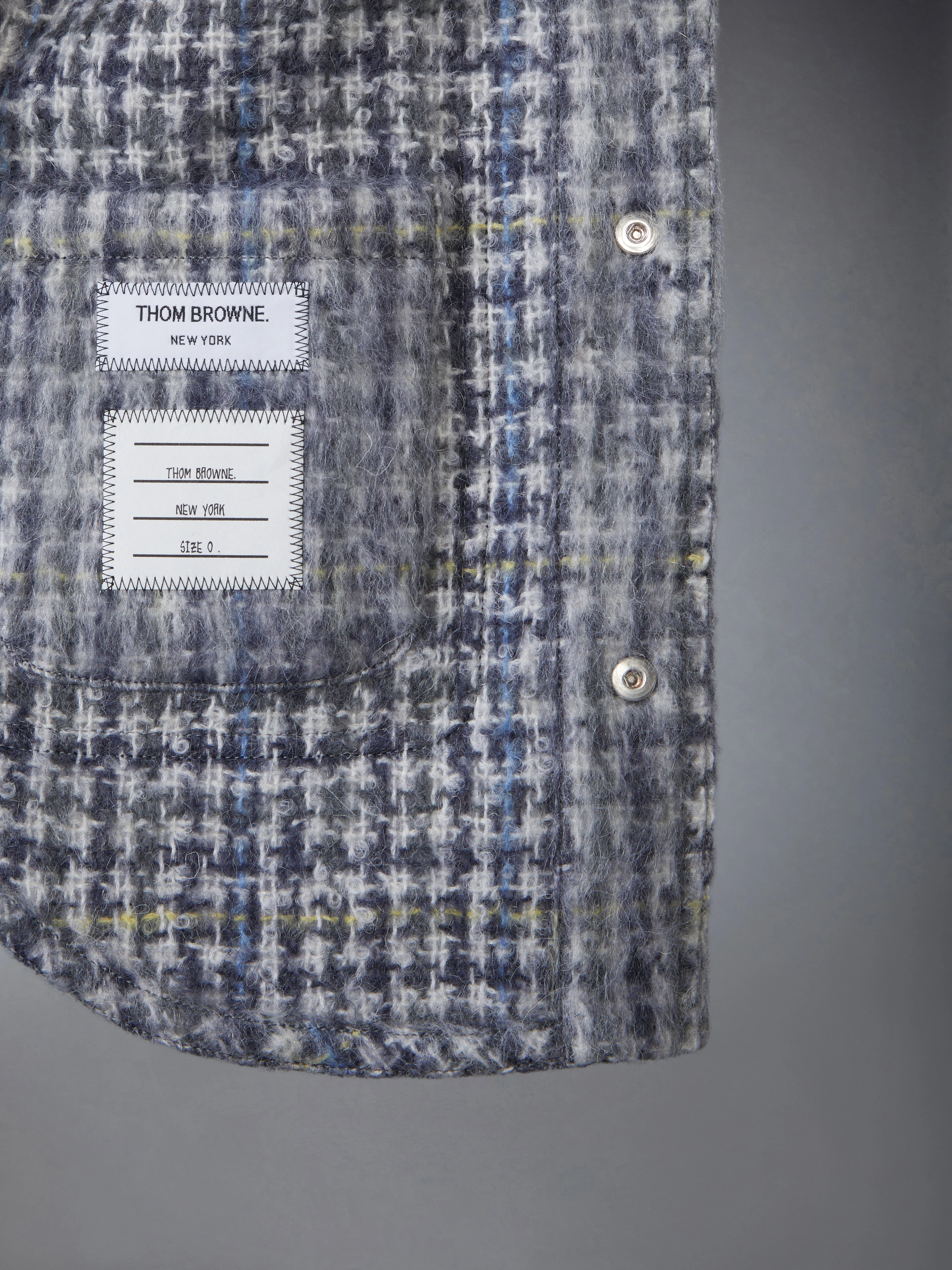 GUNCLUB CHECK HAIRY MOHAIR UTILITY JACKET - Image 5
