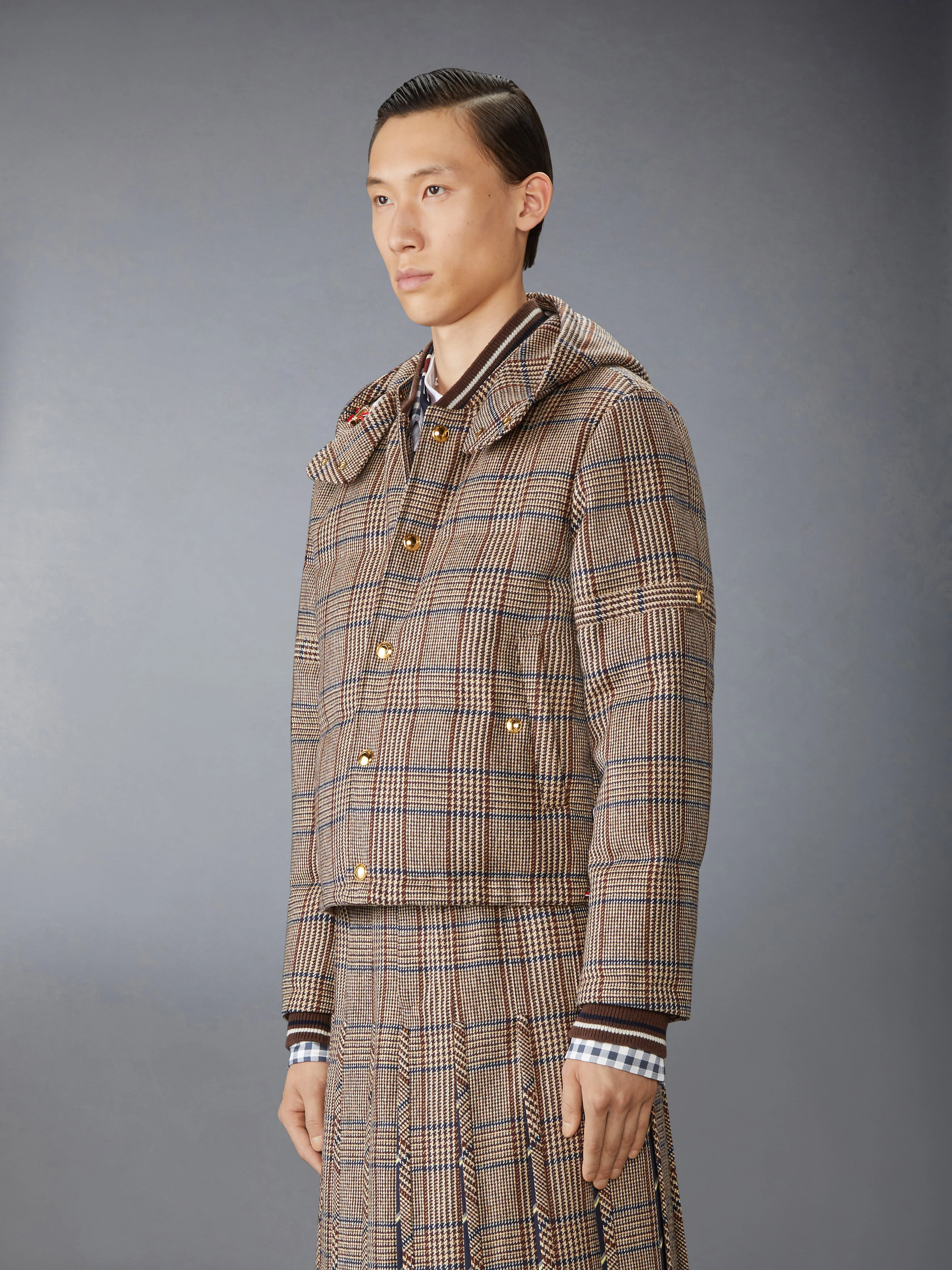 HUNTING TWEED 4-BAR DOWN FILL BOMBER JACKET - Image 6