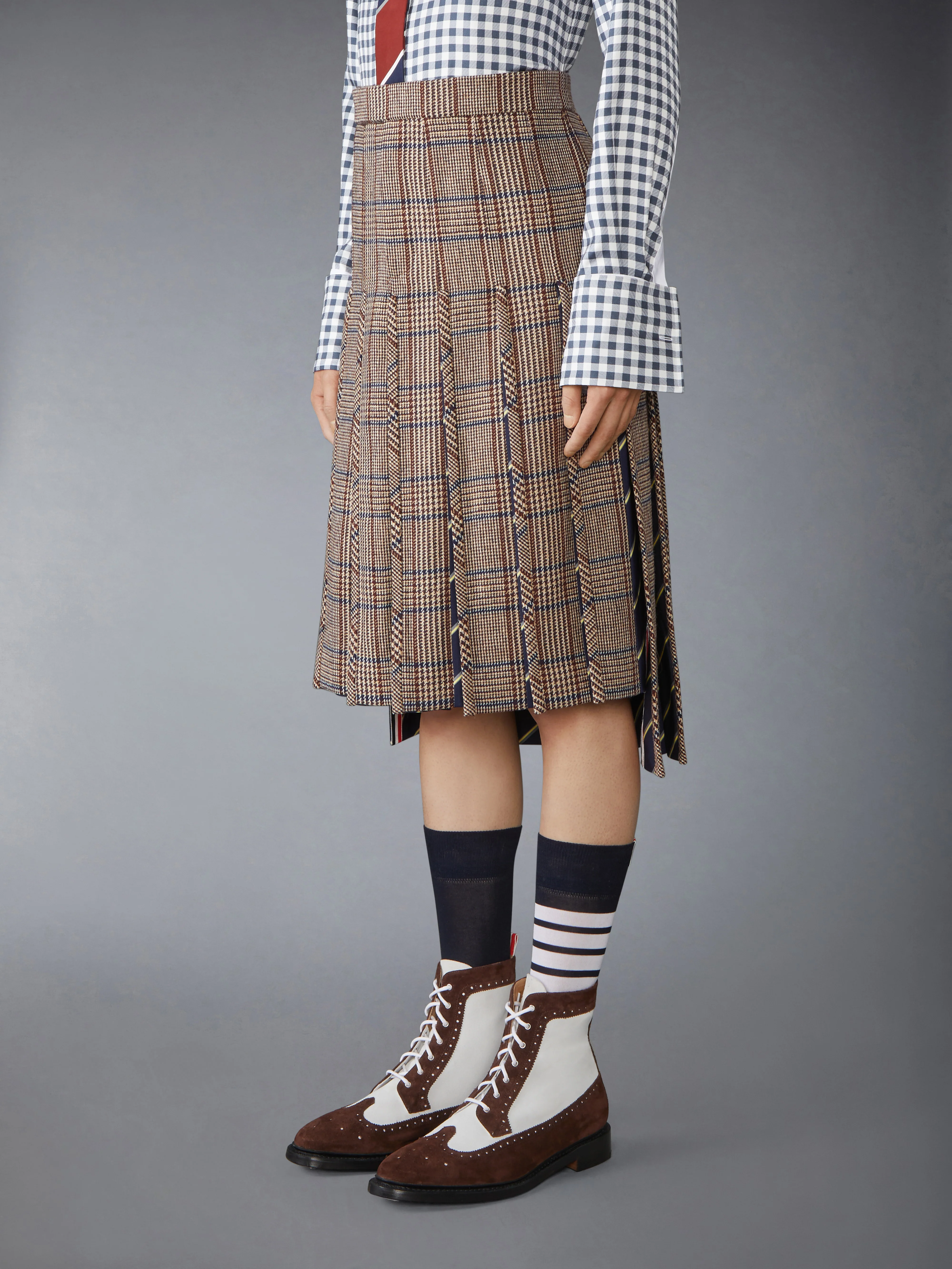 HUNTING TWEED LOW RISE PLEATED SKIRT - Image 2