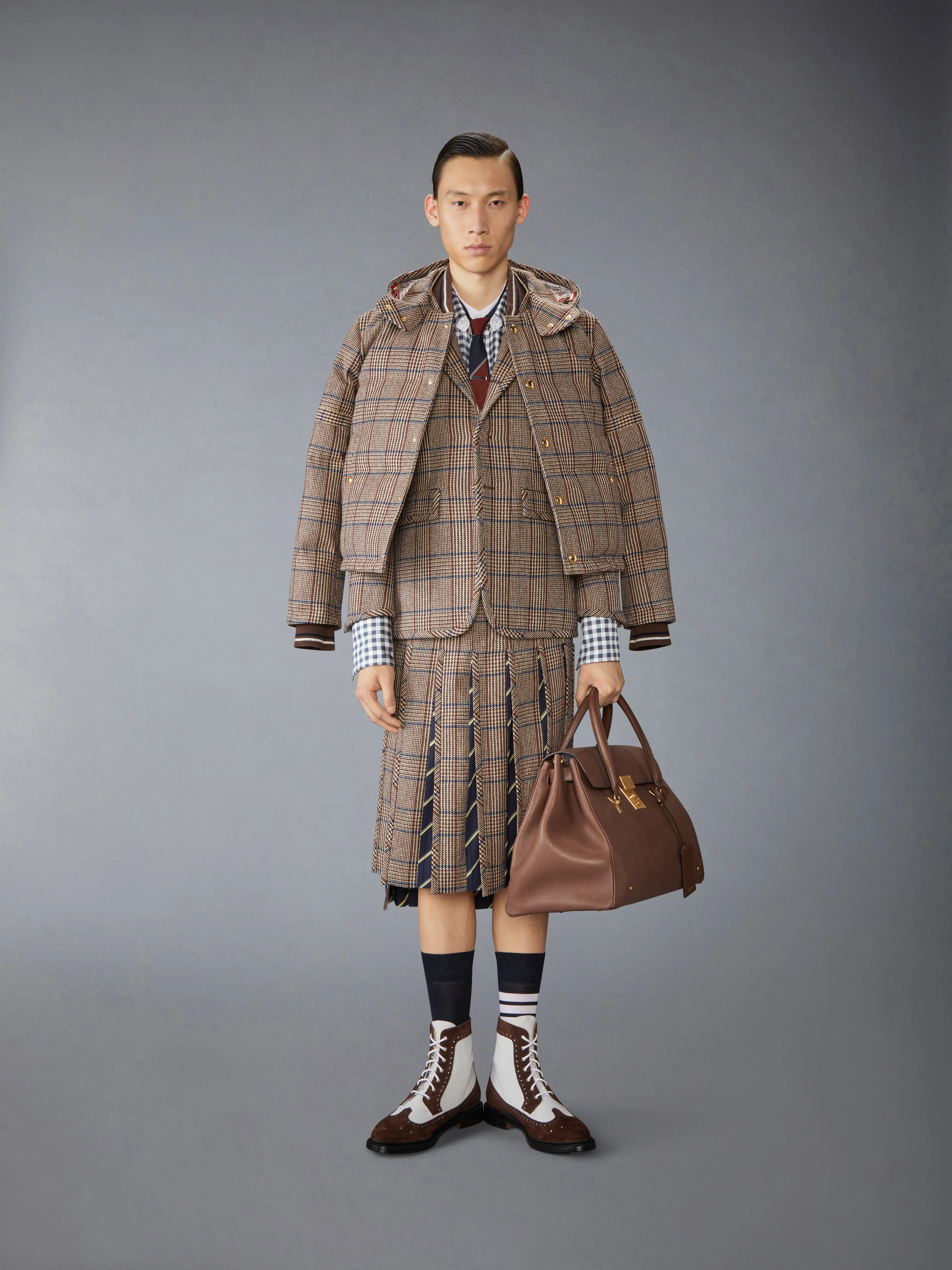 HUNTING TWEED LOW RISE PLEATED SKIRT - Image 4