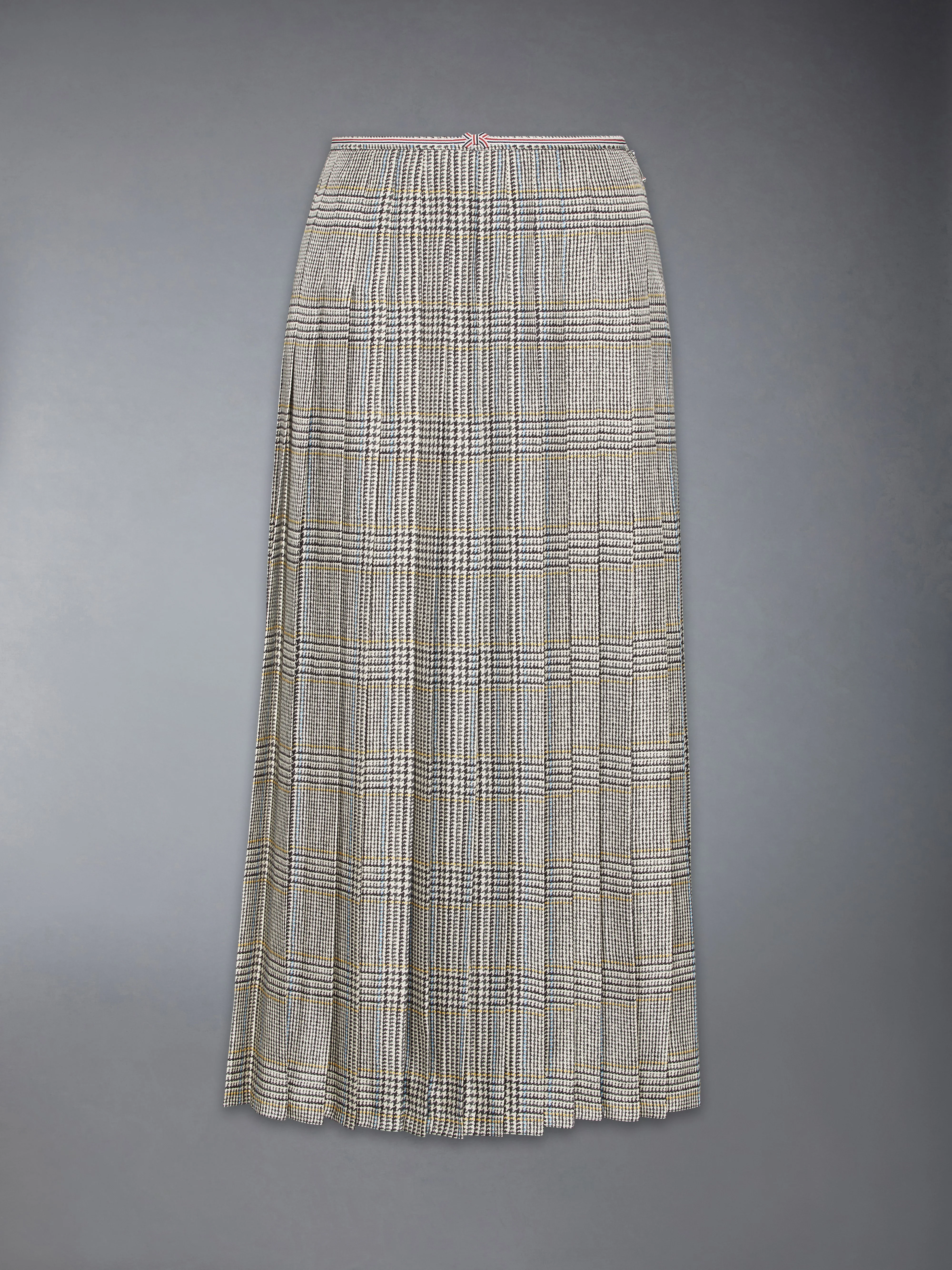 HUNTING TWEED SILK TWILL PLEATED SKIRT - Image 6