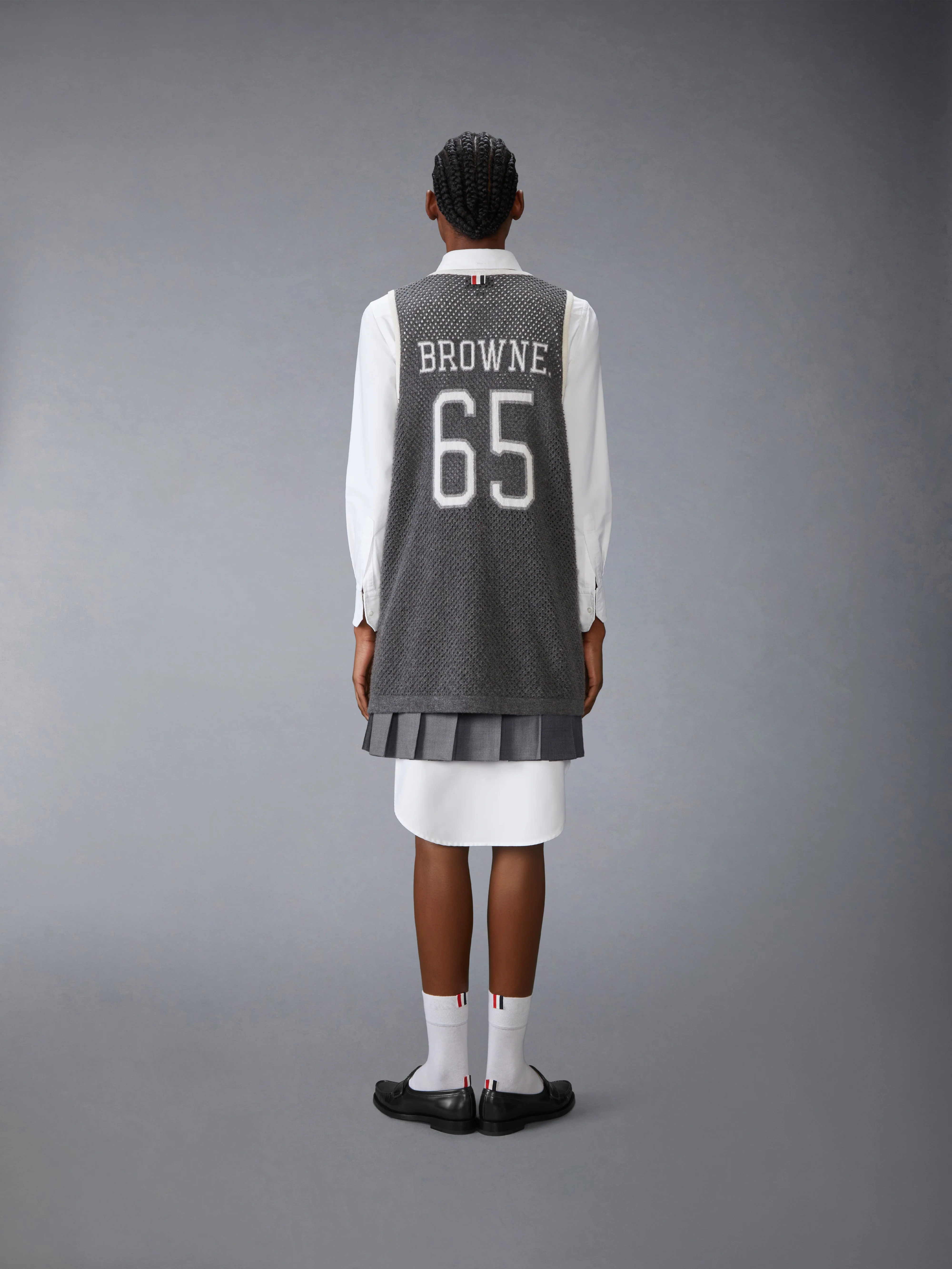 INTARSIA CASHMERE MESH BASKETBALL JERSEY - Image 5
