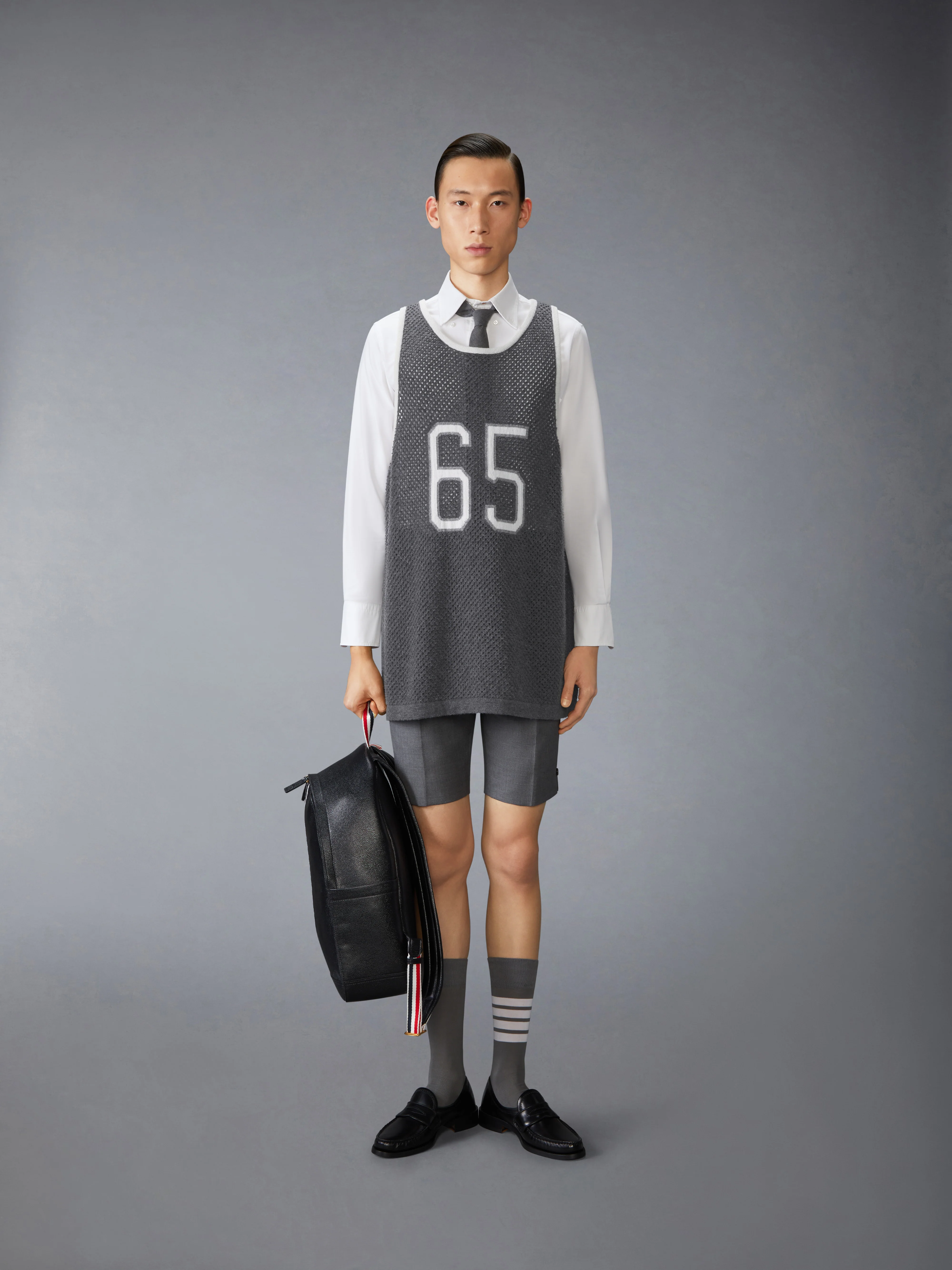 INTARSIA CASHMERE MESH BASKETBALL JERSEY - Image 8