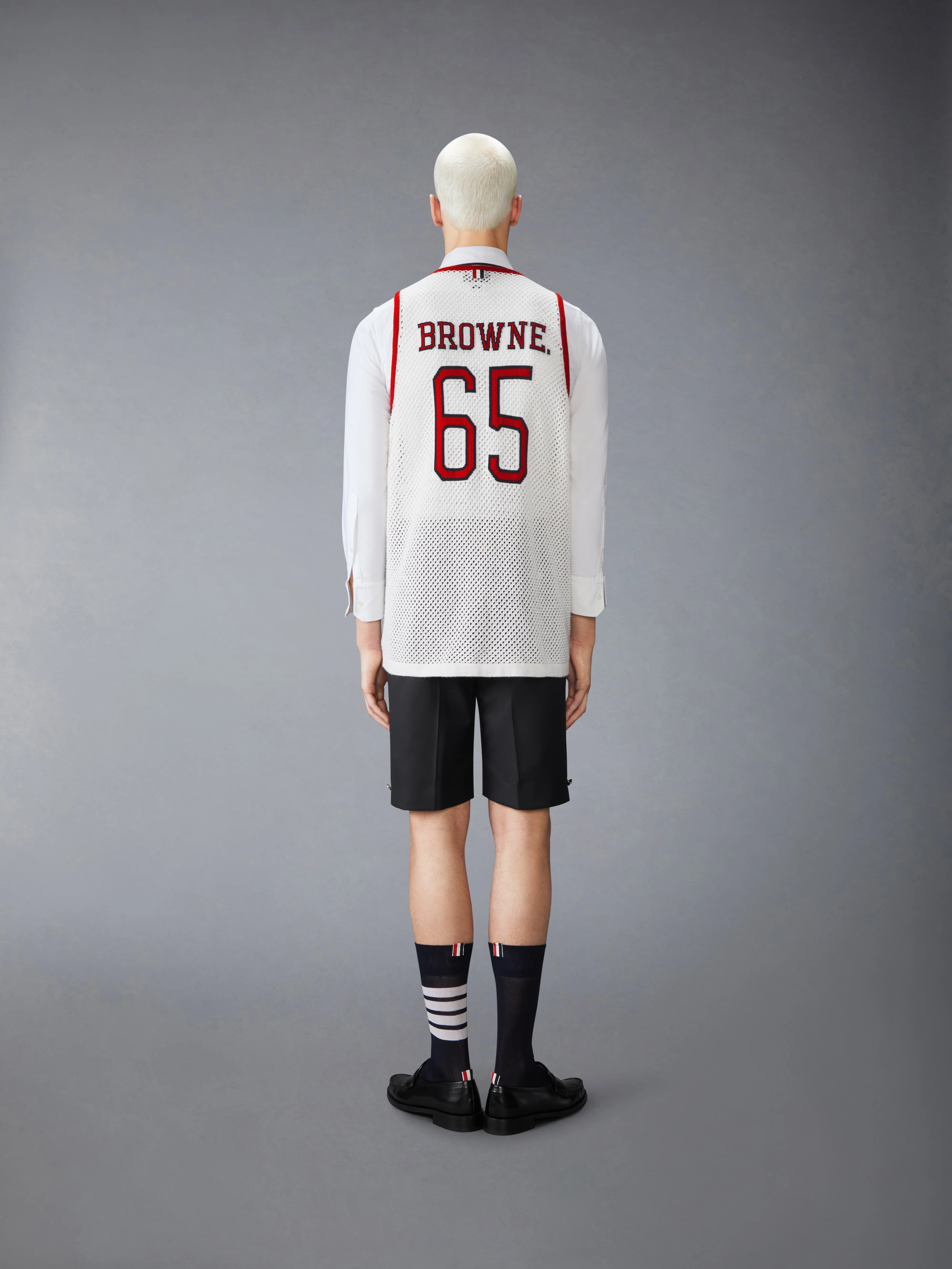 INTARSIA CASHMERE MESH BASKETBALL JERSEY - Image 5