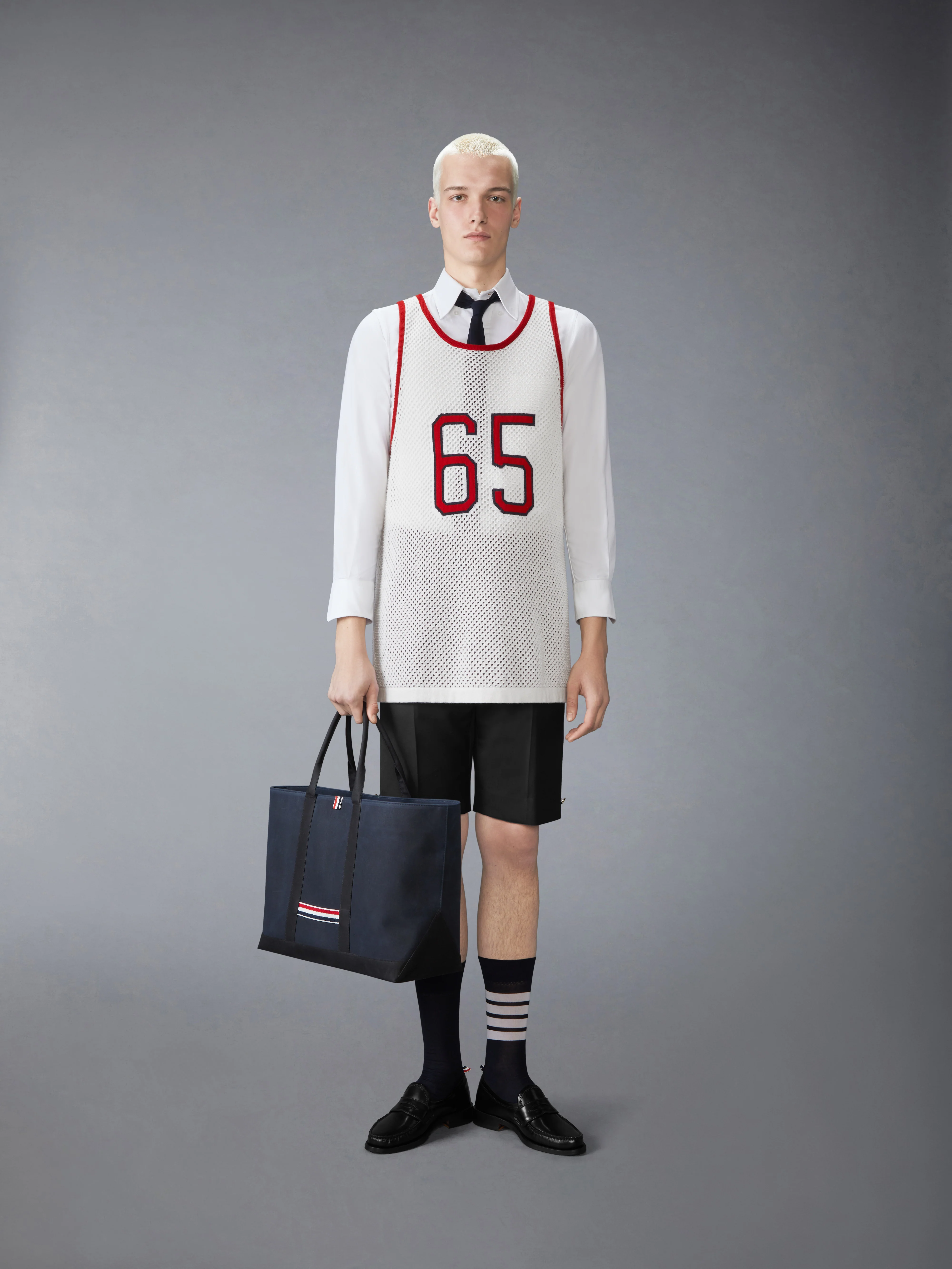 INTARSIA CASHMERE MESH BASKETBALL JERSEY - Image 7