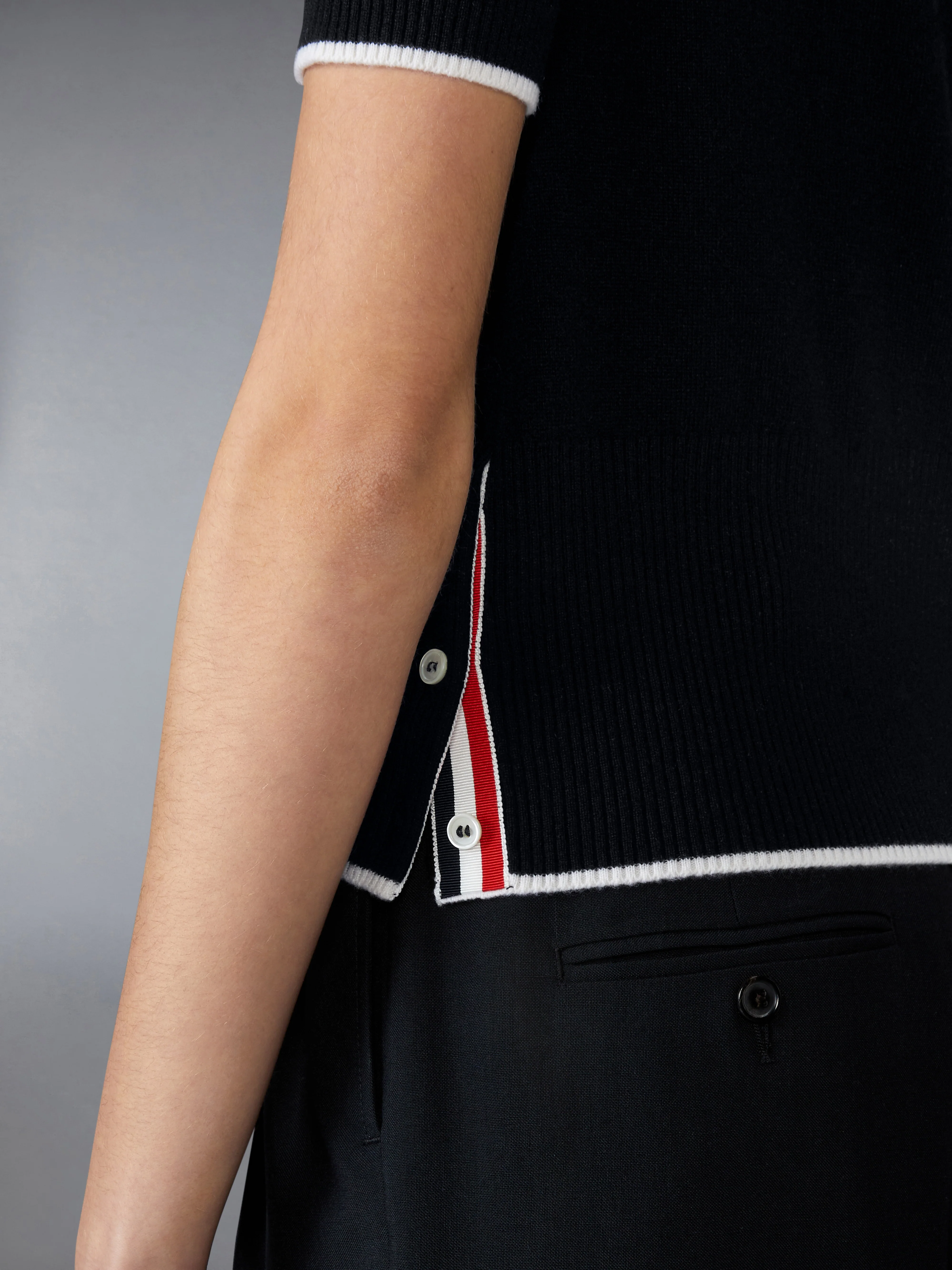 JERSEY STITCH CASHMERE POLO - Image 4