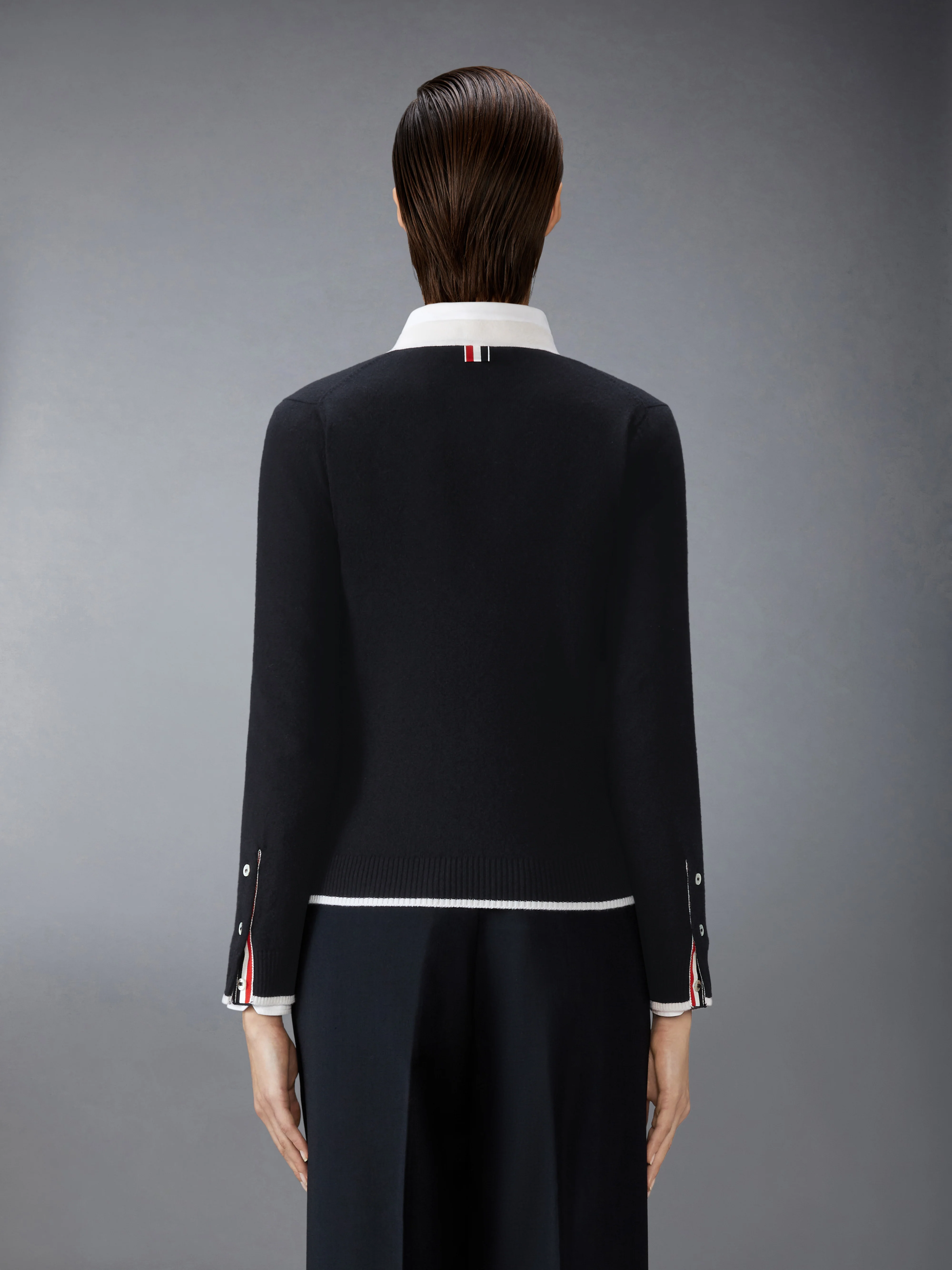 JERSEY STITCH CASHMERE V NECK CARDIGAN - Image 2