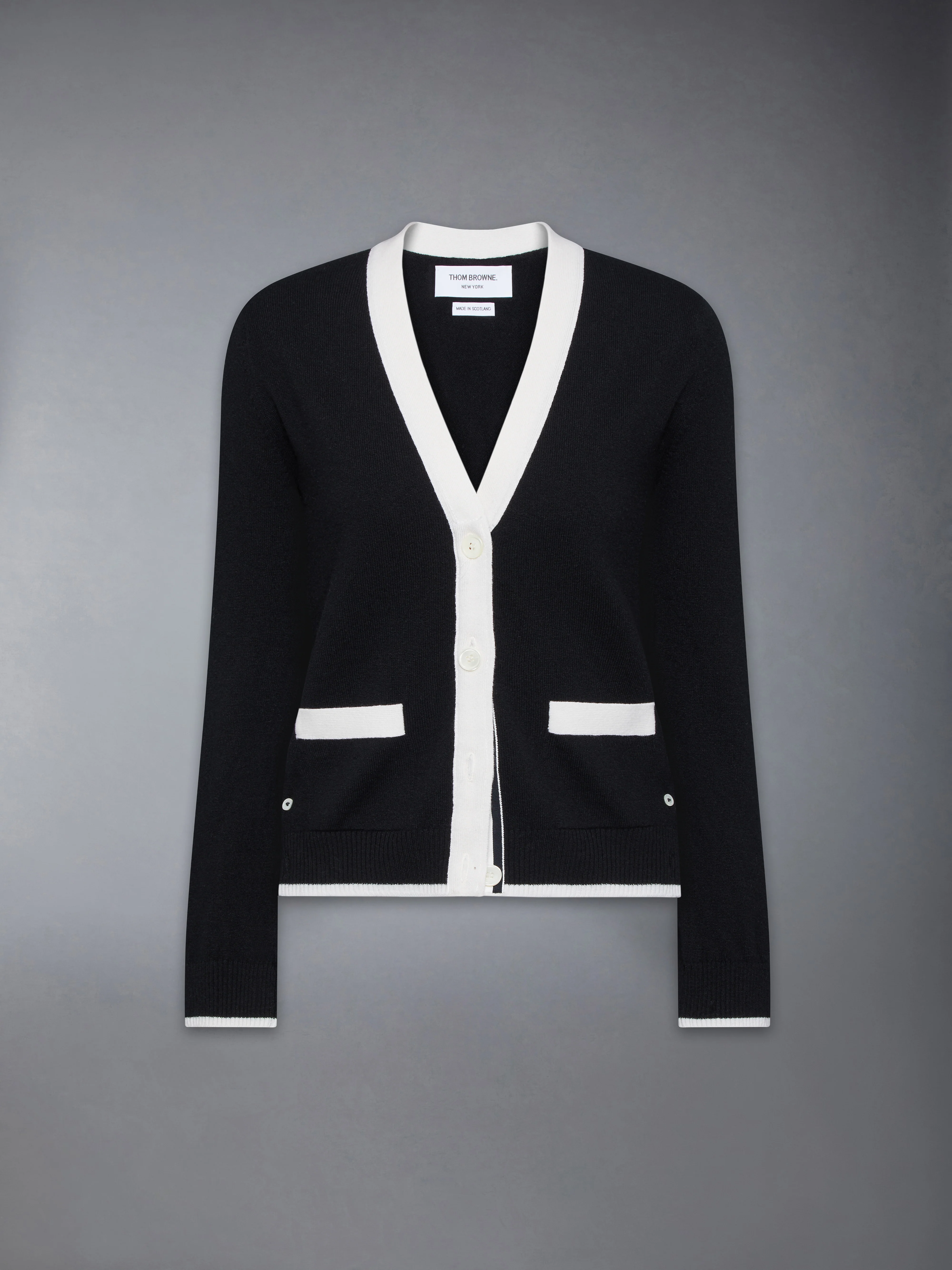 JERSEY STITCH CASHMERE V NECK CARDIGAN - Image 6