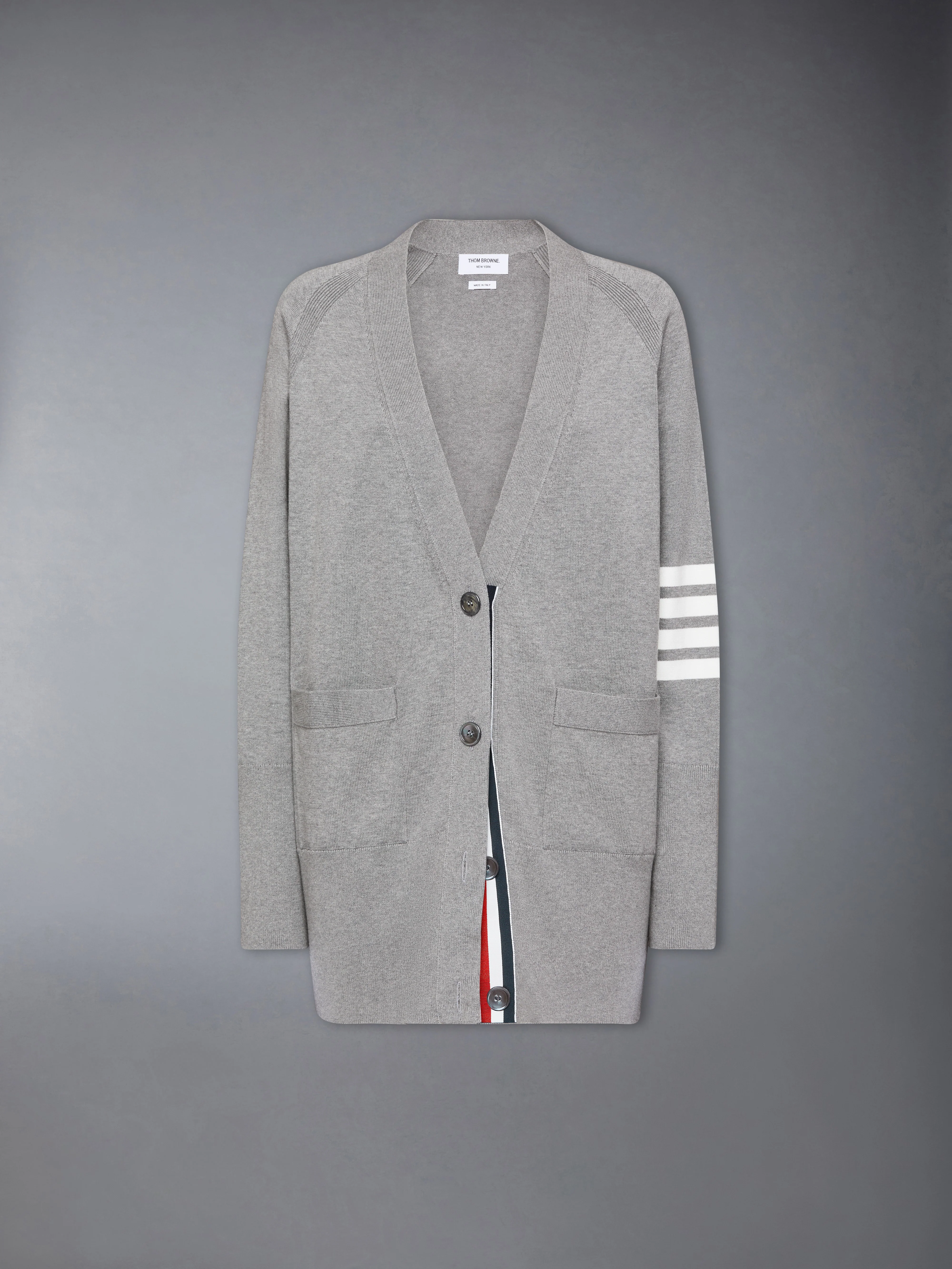 JERSEY STITCH COTTON 4-BAR EXAGGERATED FIT CARDIGAN - Image 7