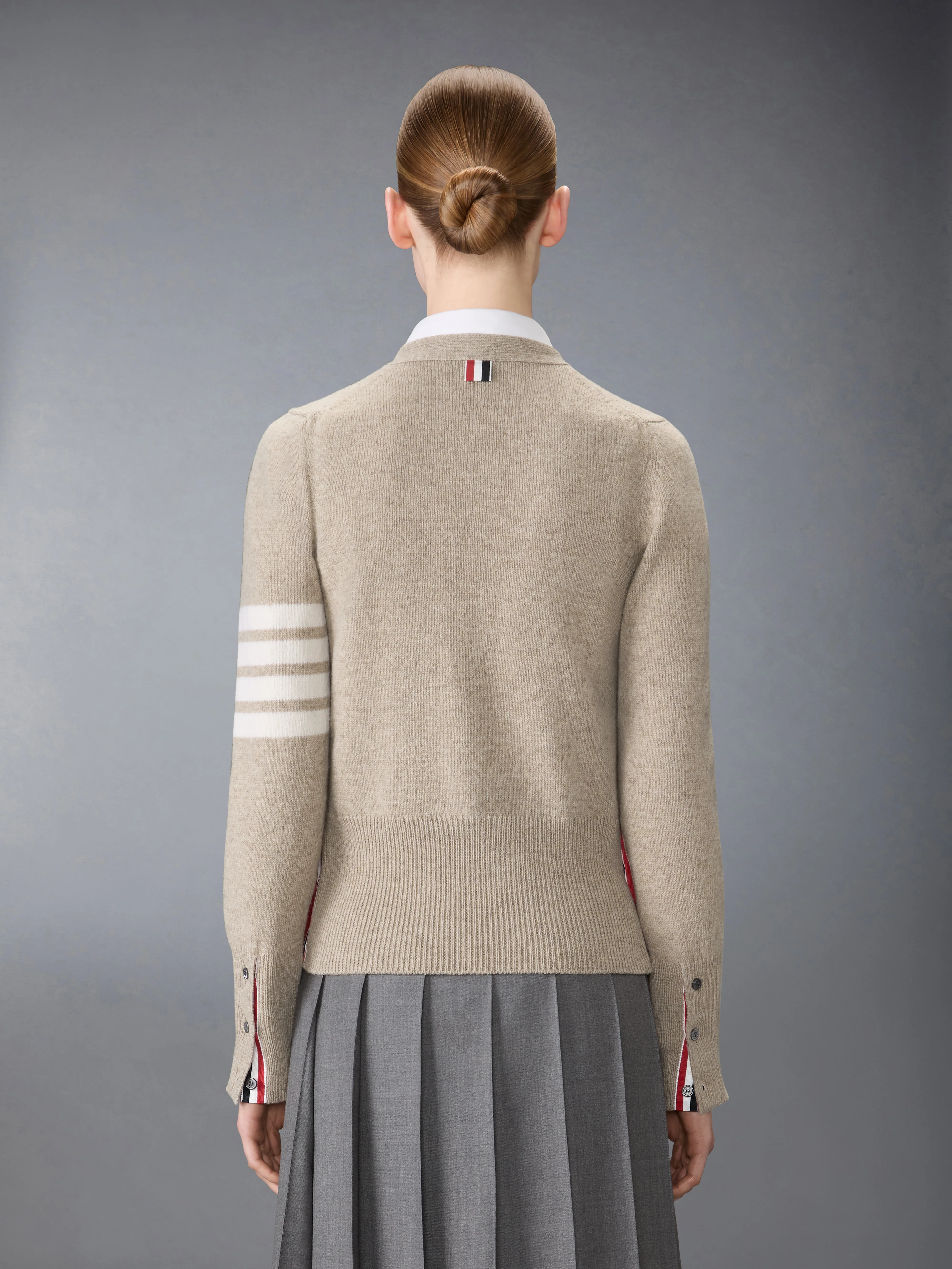 JERSEY STITCH SHETLAND WOOL 4-BAR CARDIGAN - Image 2