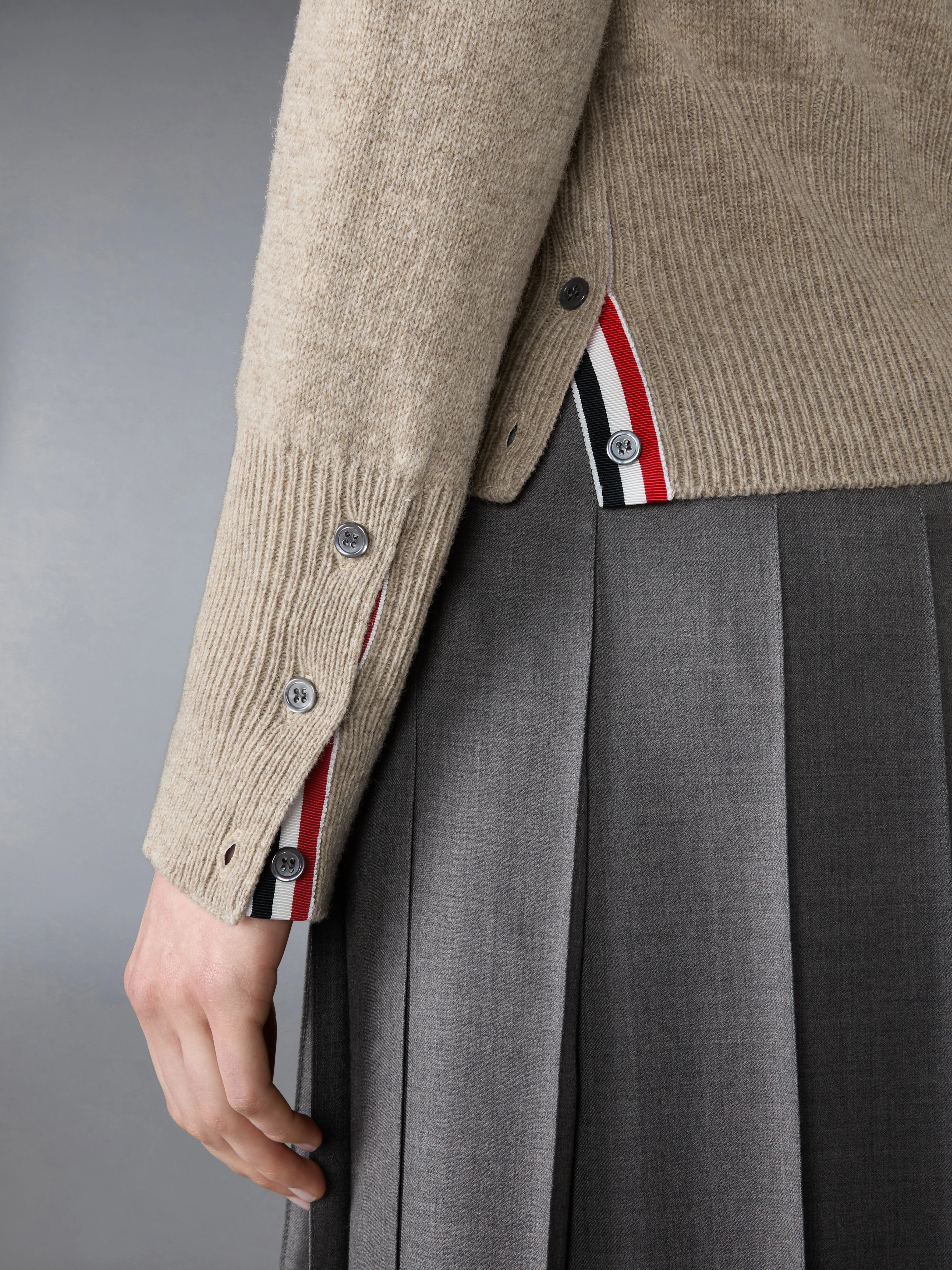 JERSEY STITCH SHETLAND WOOL 4-BAR CARDIGAN - Image 4