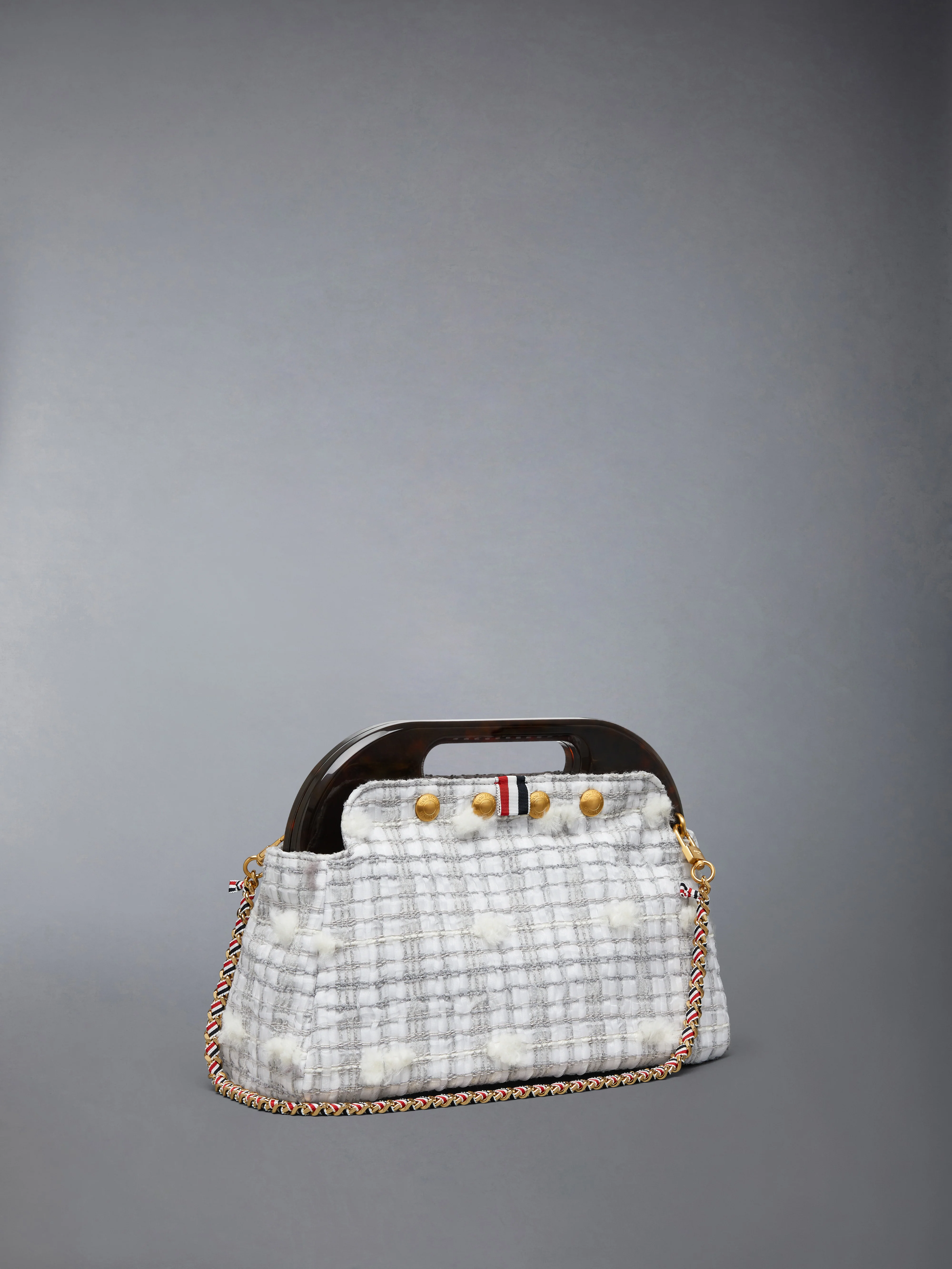 JR. TEVIOT BAG IN REPP STRIPE POUF TWEED - Image 2