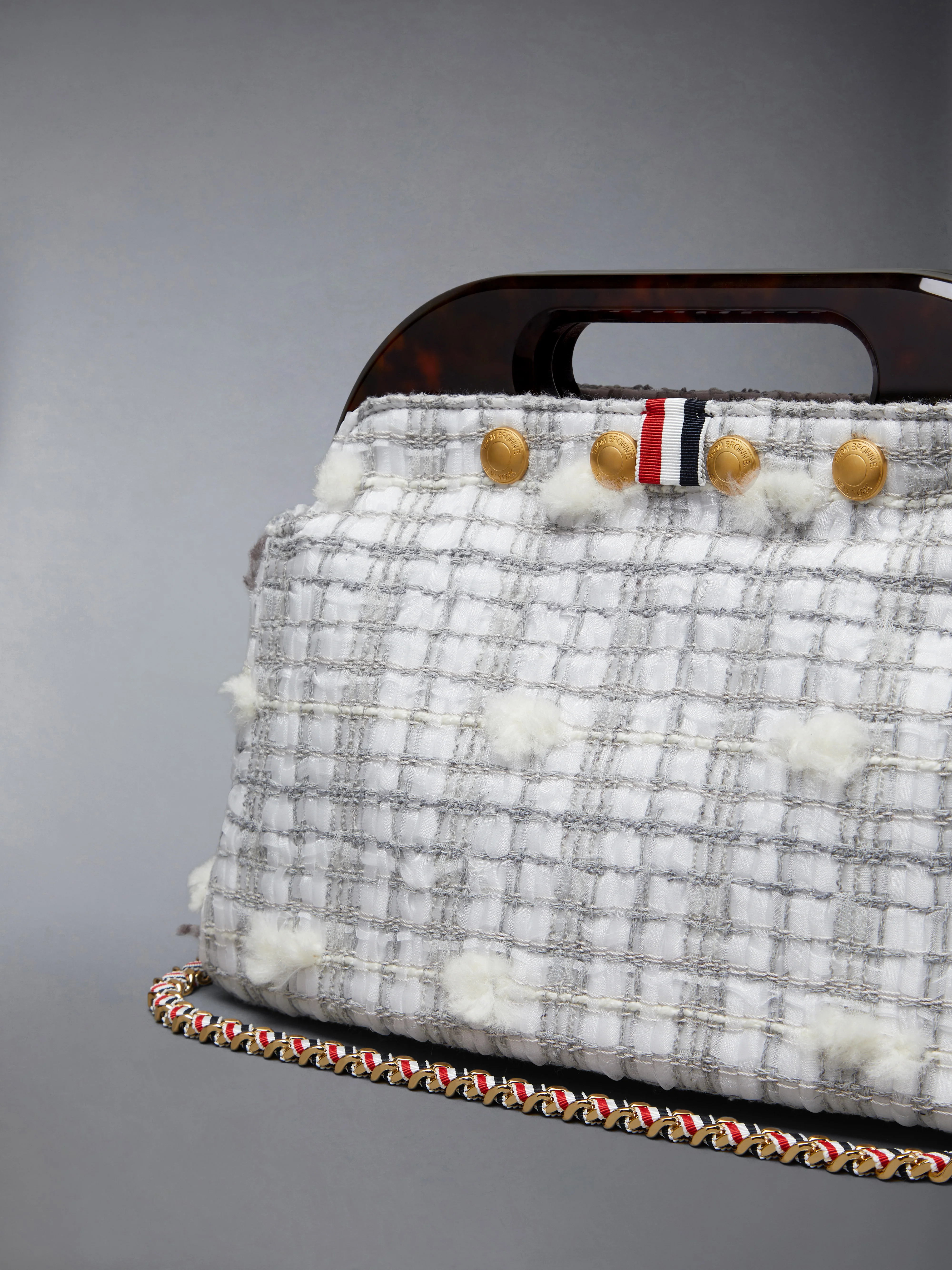 JR. TEVIOT BAG IN REPP STRIPE POUF TWEED - Image 5