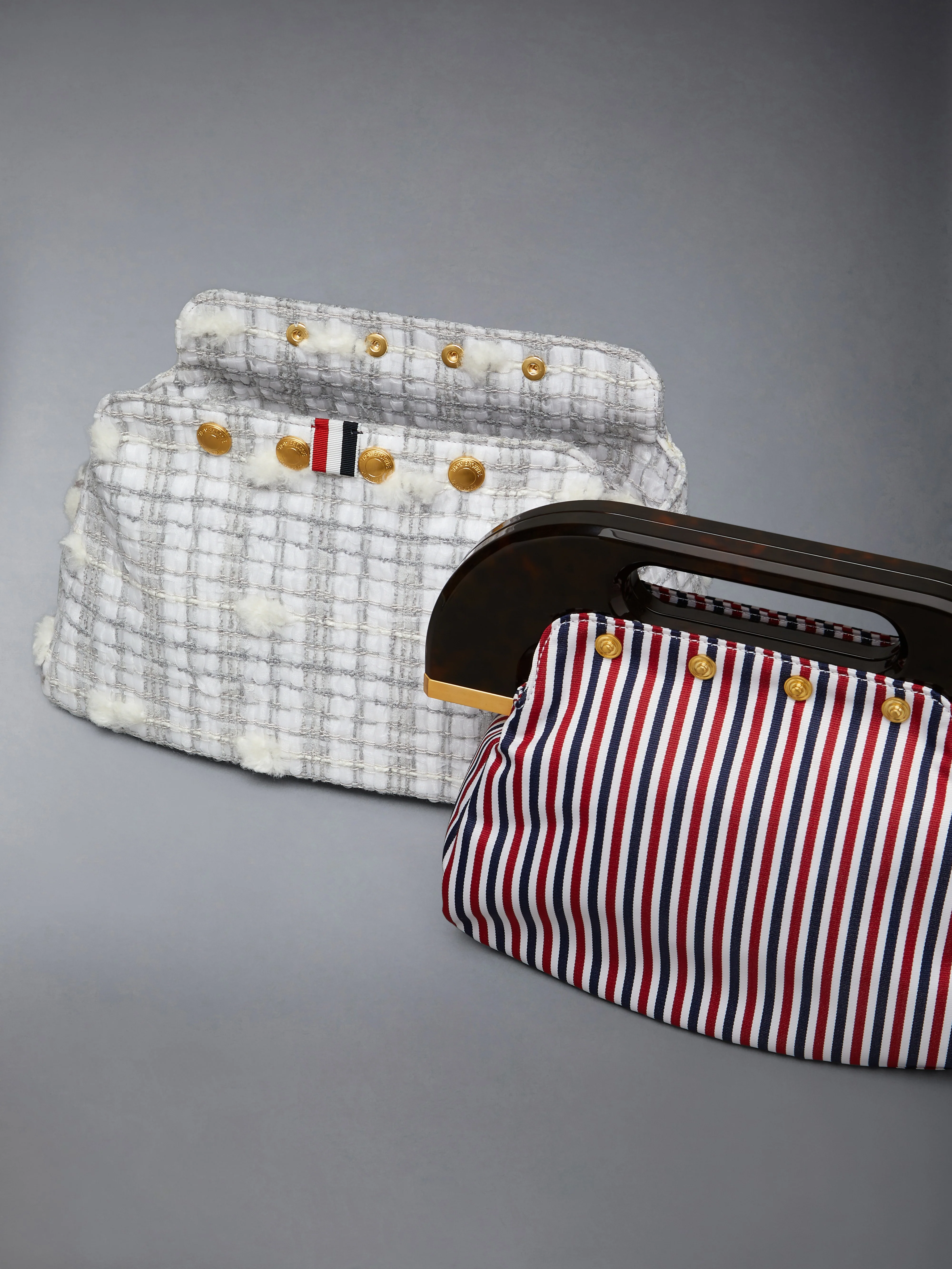 JR. TEVIOT BAG IN REPP STRIPE POUF TWEED - Image 6