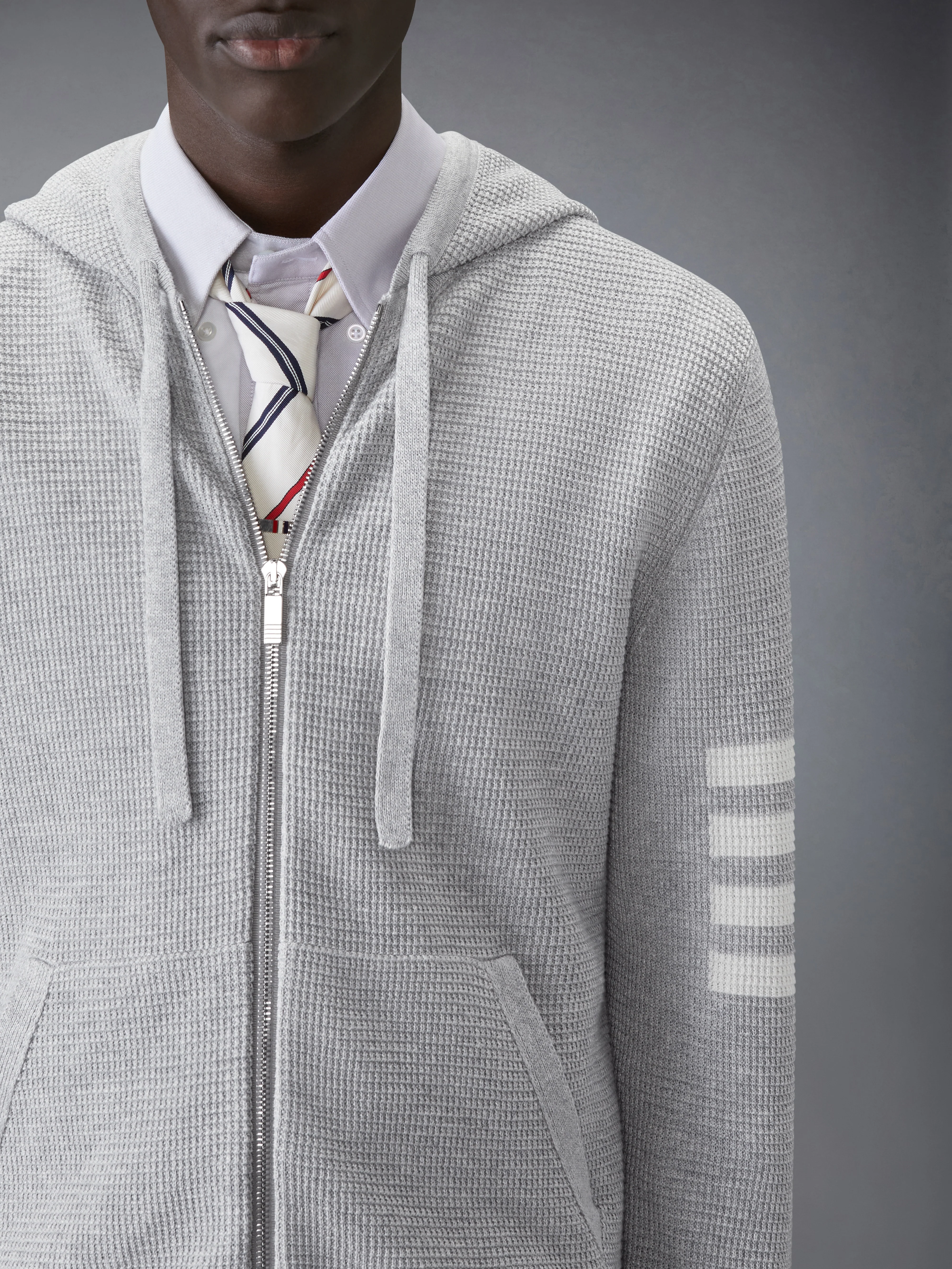 LINEN COTTON 4-BAR RELAXED FIT HOODIE - Image 5