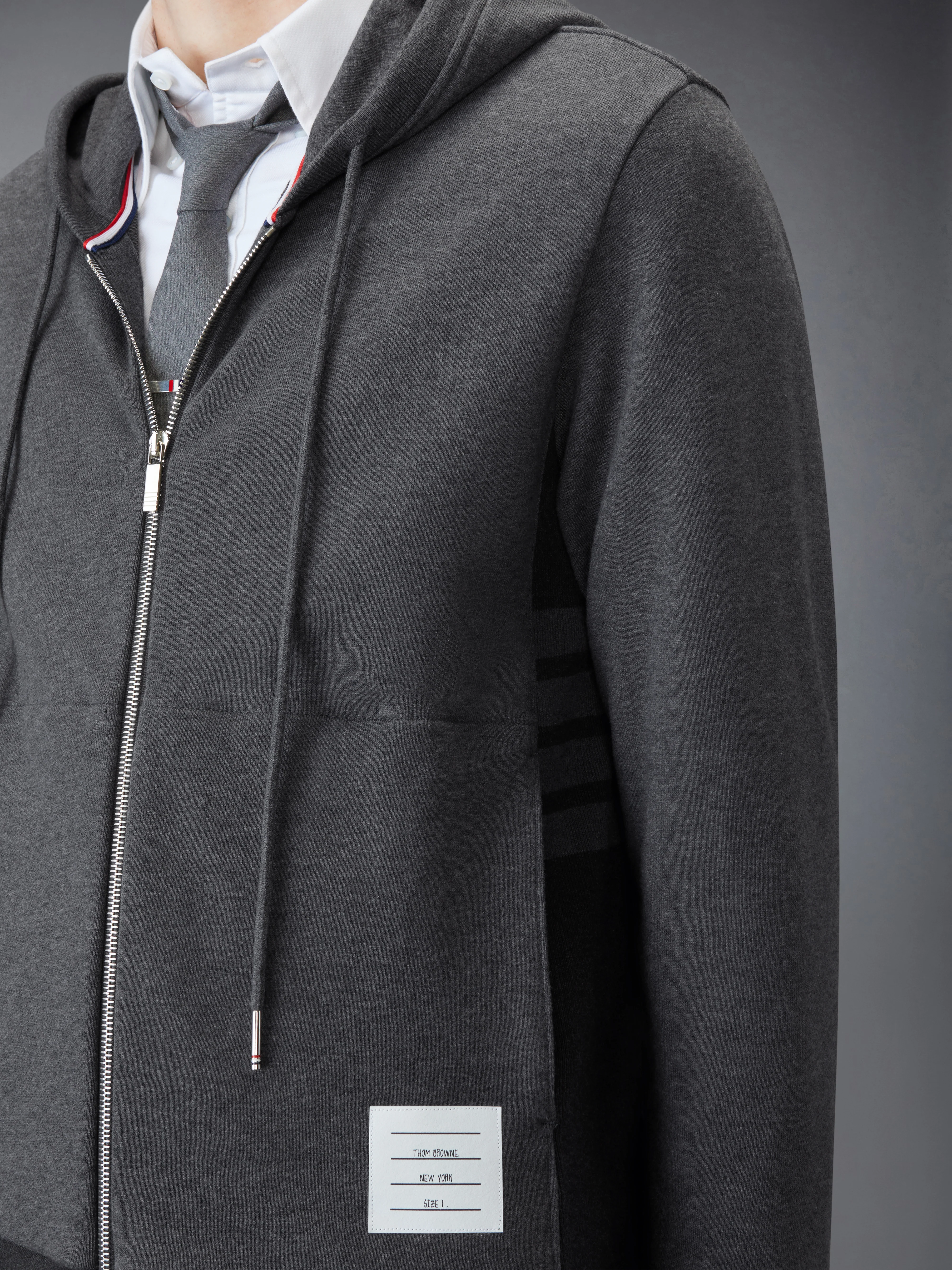 LOOPBACK JERSEY 4-BAR ZIP UP HOODIE - Image 6