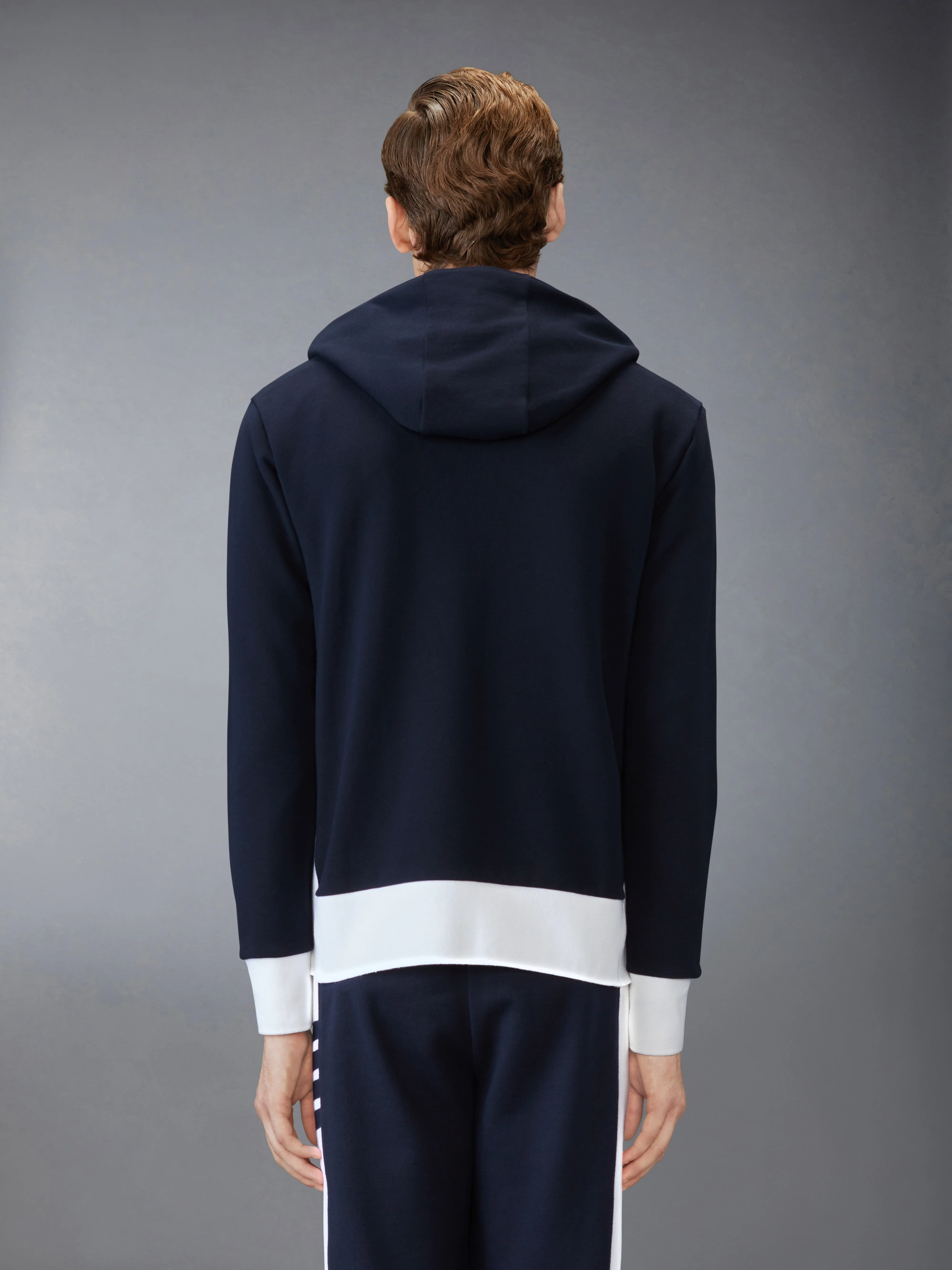 LOOPBACK JERSEY 4-BAR ZIP UP HOODIE - Image 2