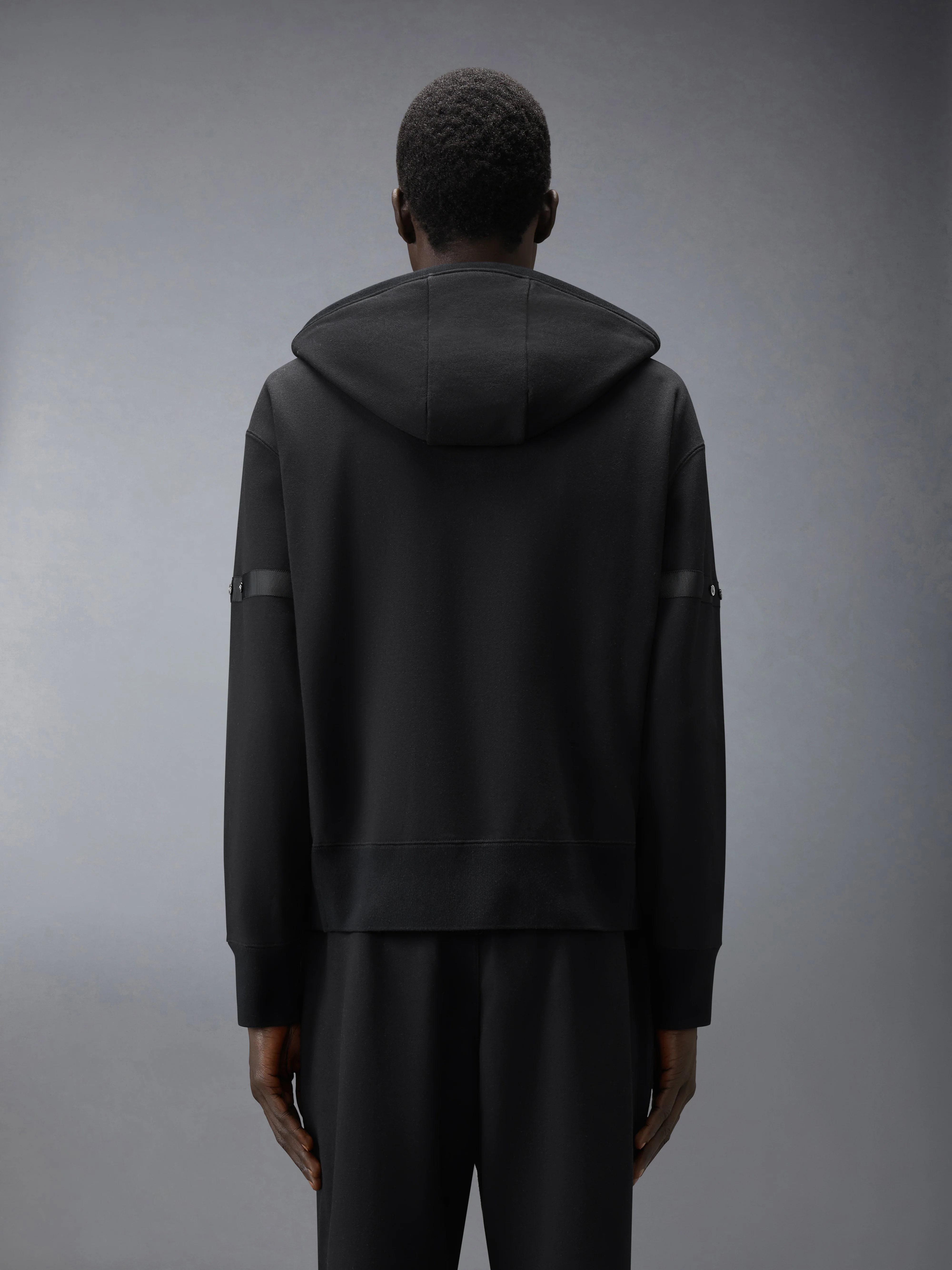 LOOPBACK JERSEY ARMBAND RELAXED ZIP UP HOODIE - Image 3