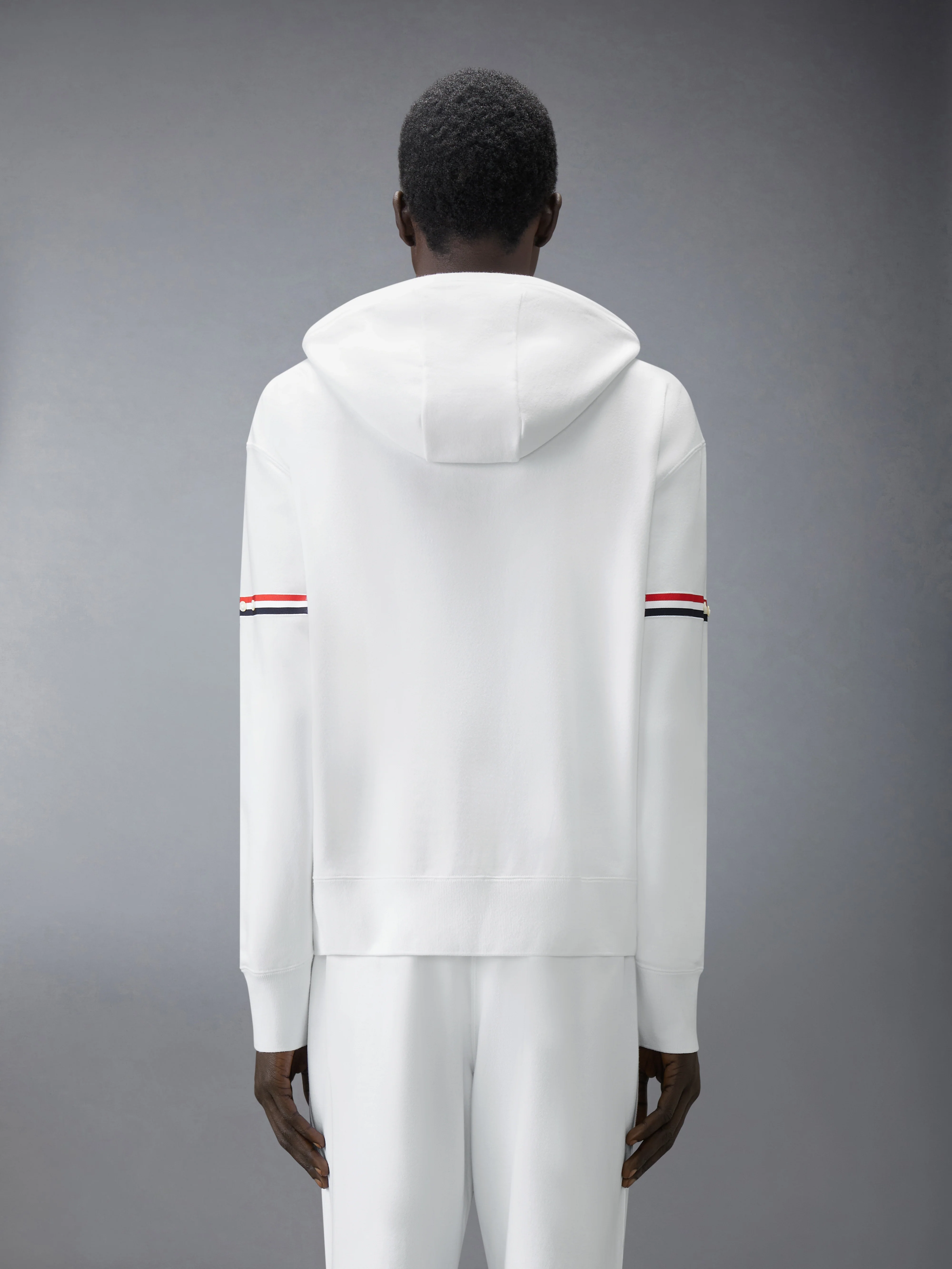 LOOPBACK JERSEY ARMBAND RELAXED ZIP UP HOODIE - Image 2