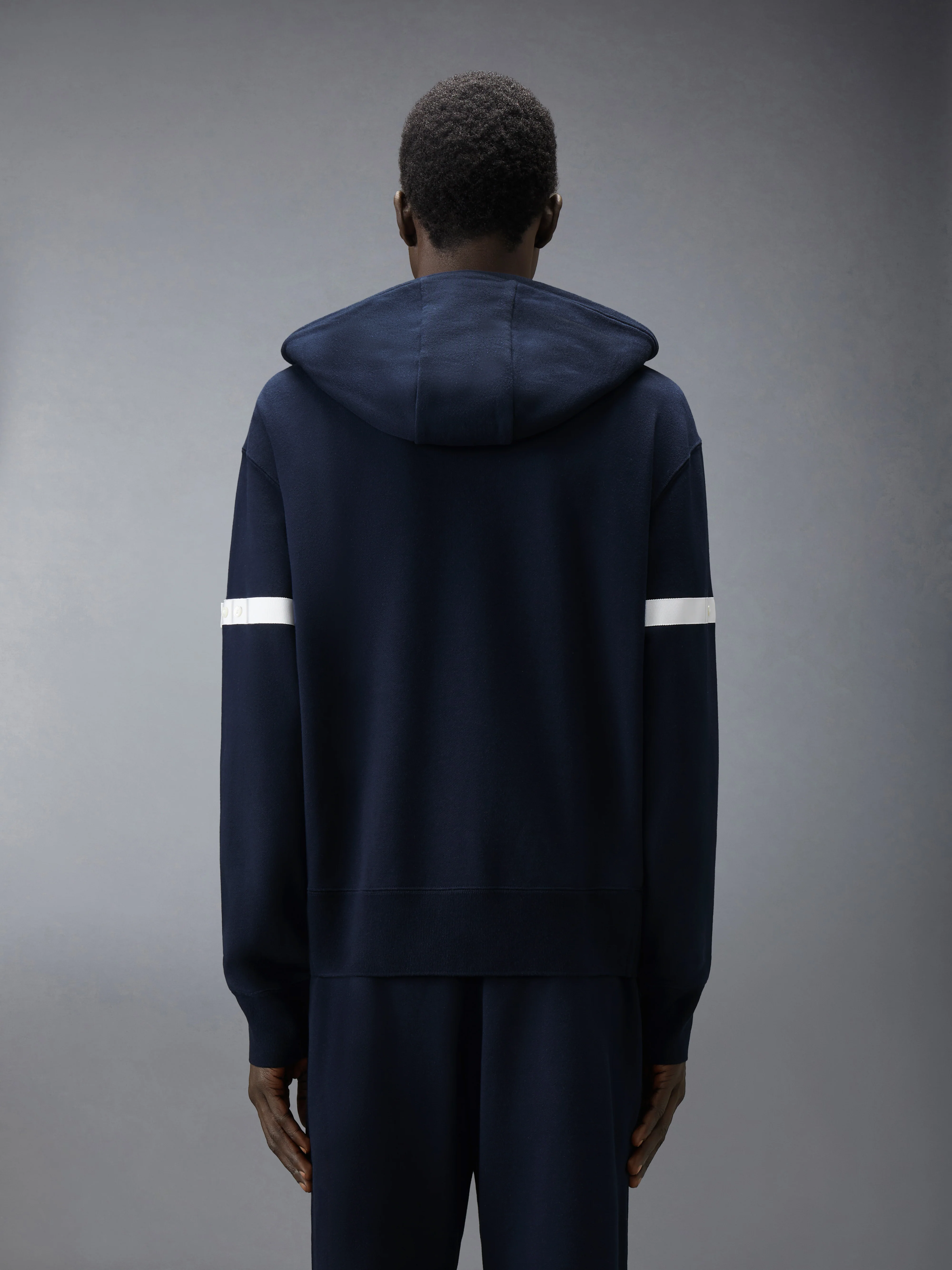 LOOPBACK JERSEY ARMBAND RELAXED ZIP UP HOODIE - Image 2