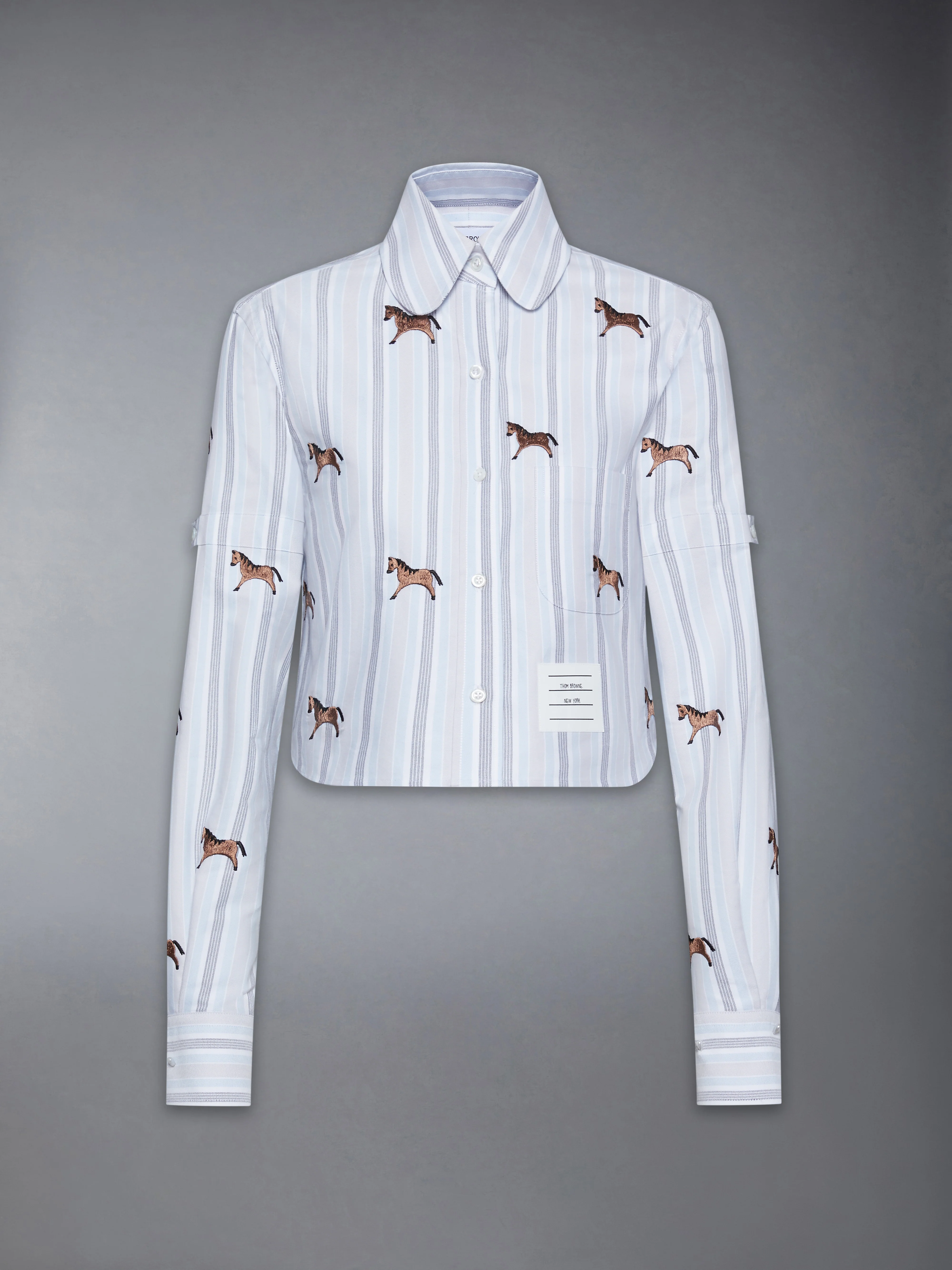 LUNAR NEW YEAR HORSE 4-BAR CROPPED OXFORD SHIRT - Image 6