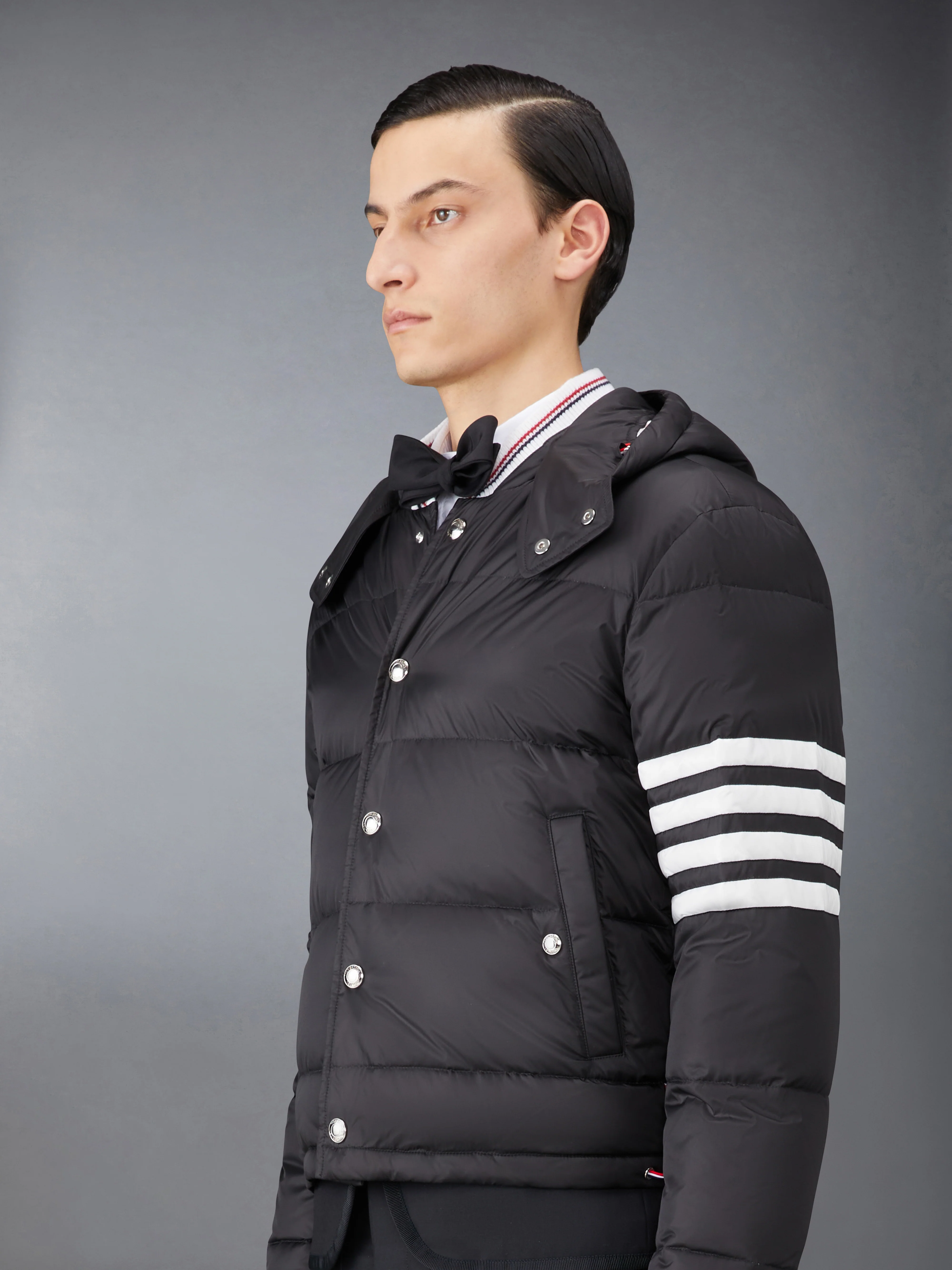 MATTE NYLON  4-BAR DOWN FILLED BOMBER - Image 3