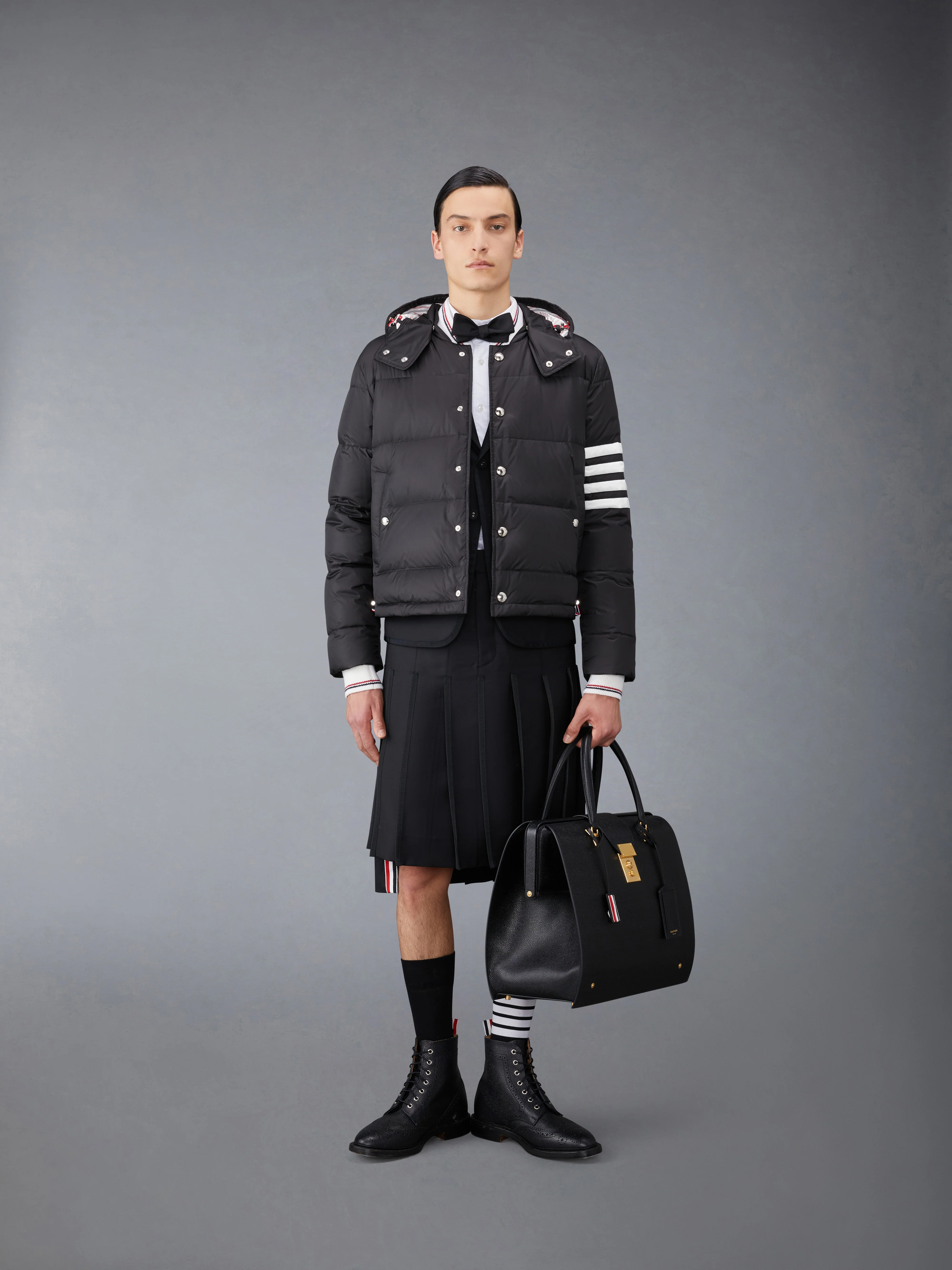 MATTE NYLON  4-BAR DOWN FILLED BOMBER - Image 4